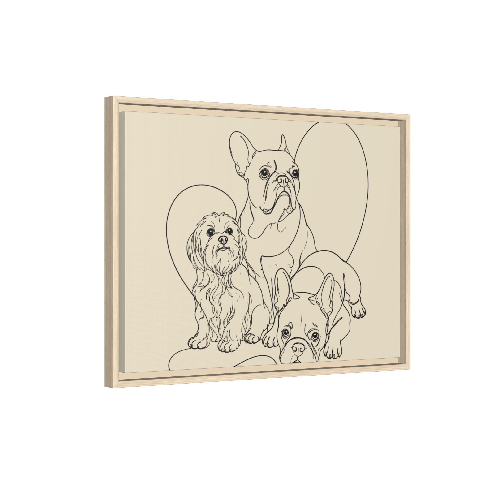 Frenchie Matte Canvas, Framed (Multi-color)