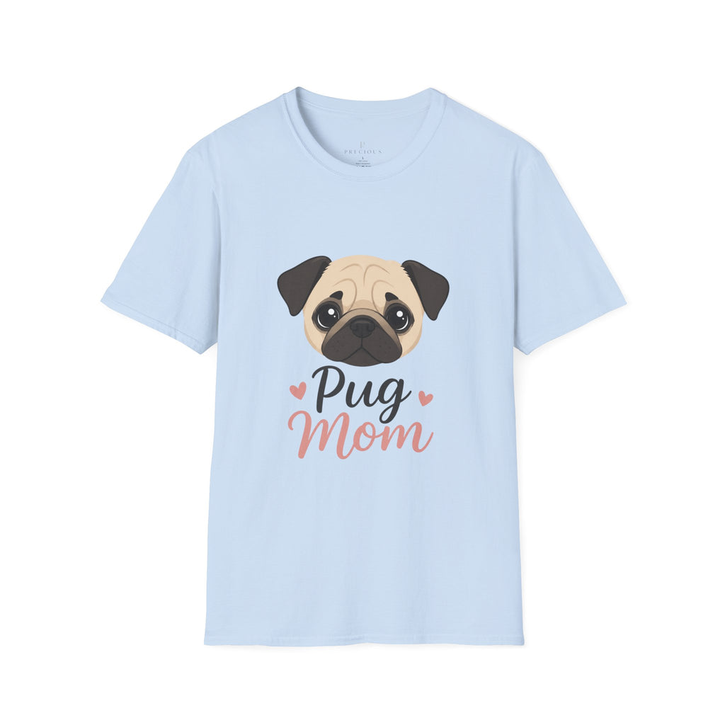 Pug Mom T-Shirt — Cute Pug Face Graphic Tee for Dog Lovers