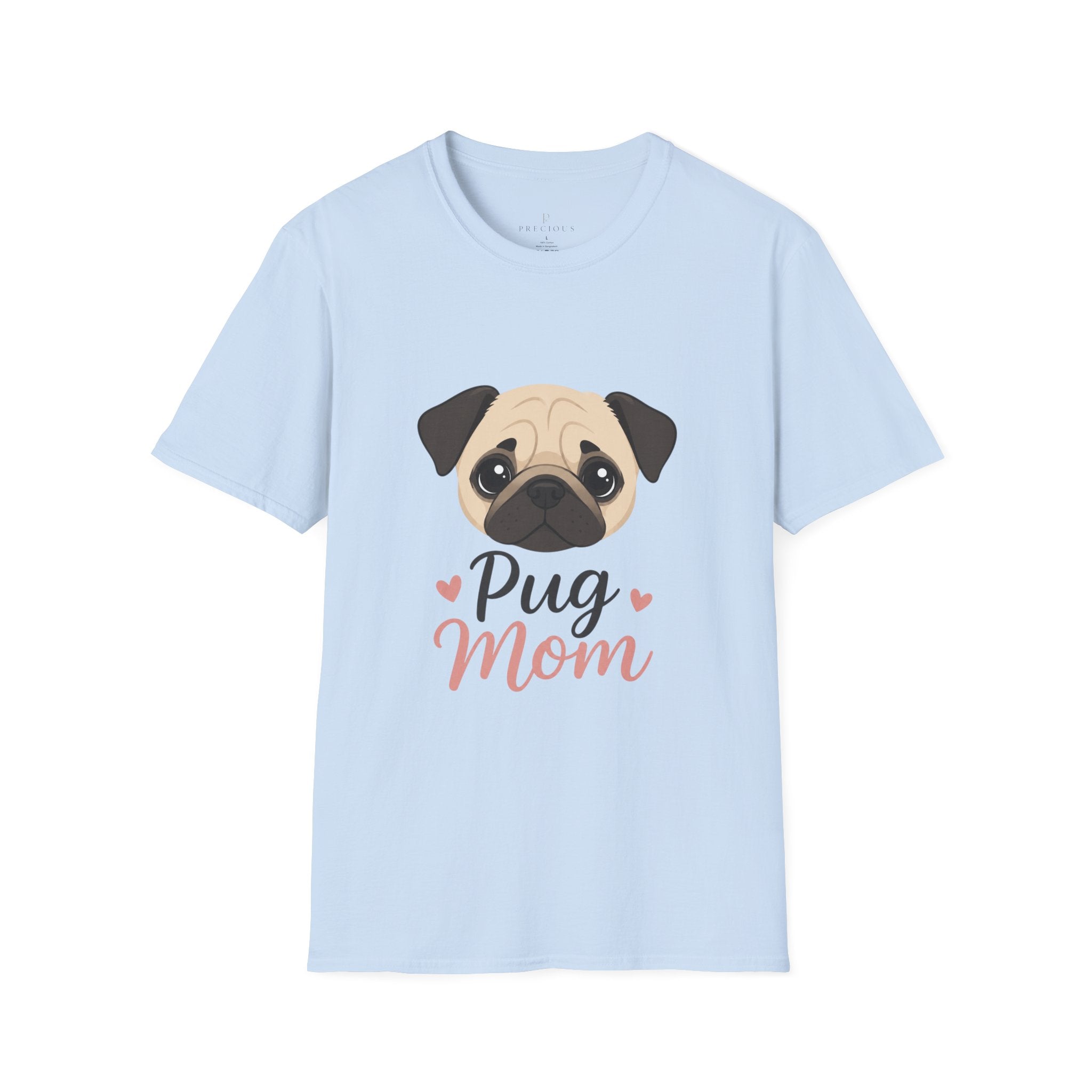 Pug Mom T-Shirt — Cute Pug Face Graphic Tee for Dog Lovers