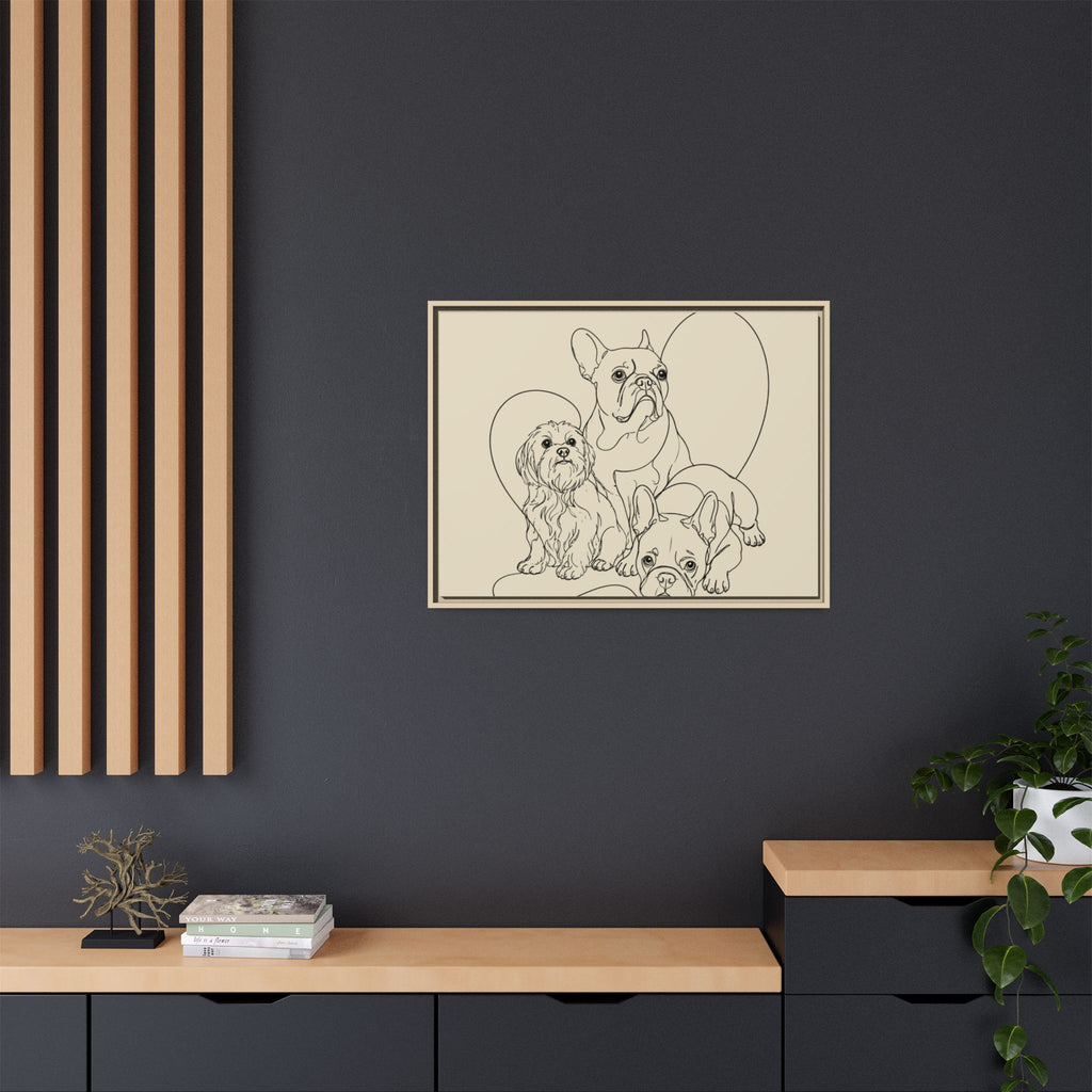 Frenchie Matte Canvas, Framed (Multi-color)