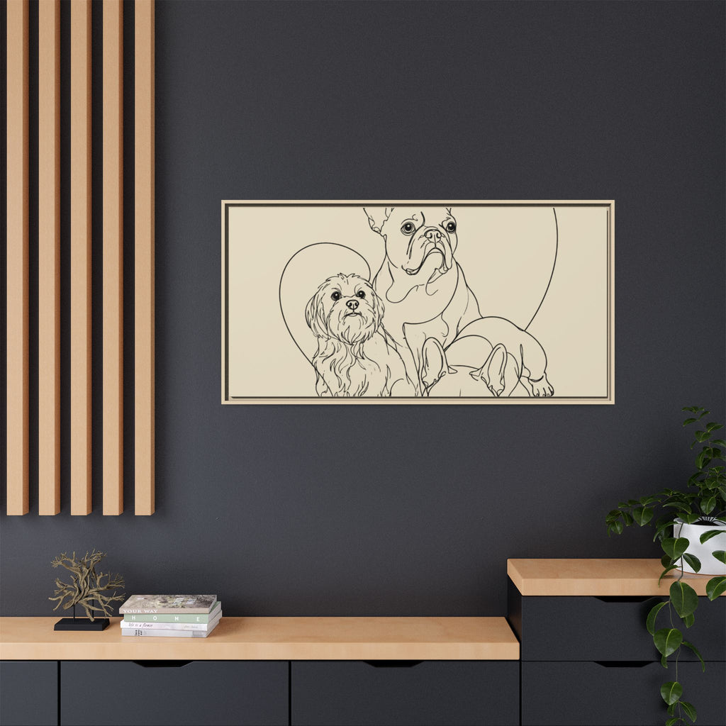 Frenchie Matte Canvas, Framed (Multi-color)