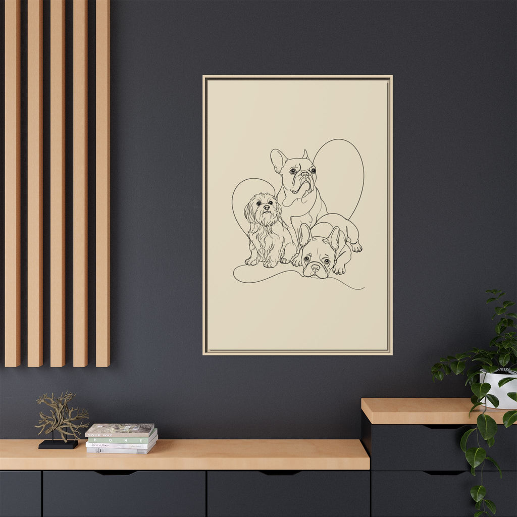 Frenchie Matte Canvas, Framed (Multi-color)