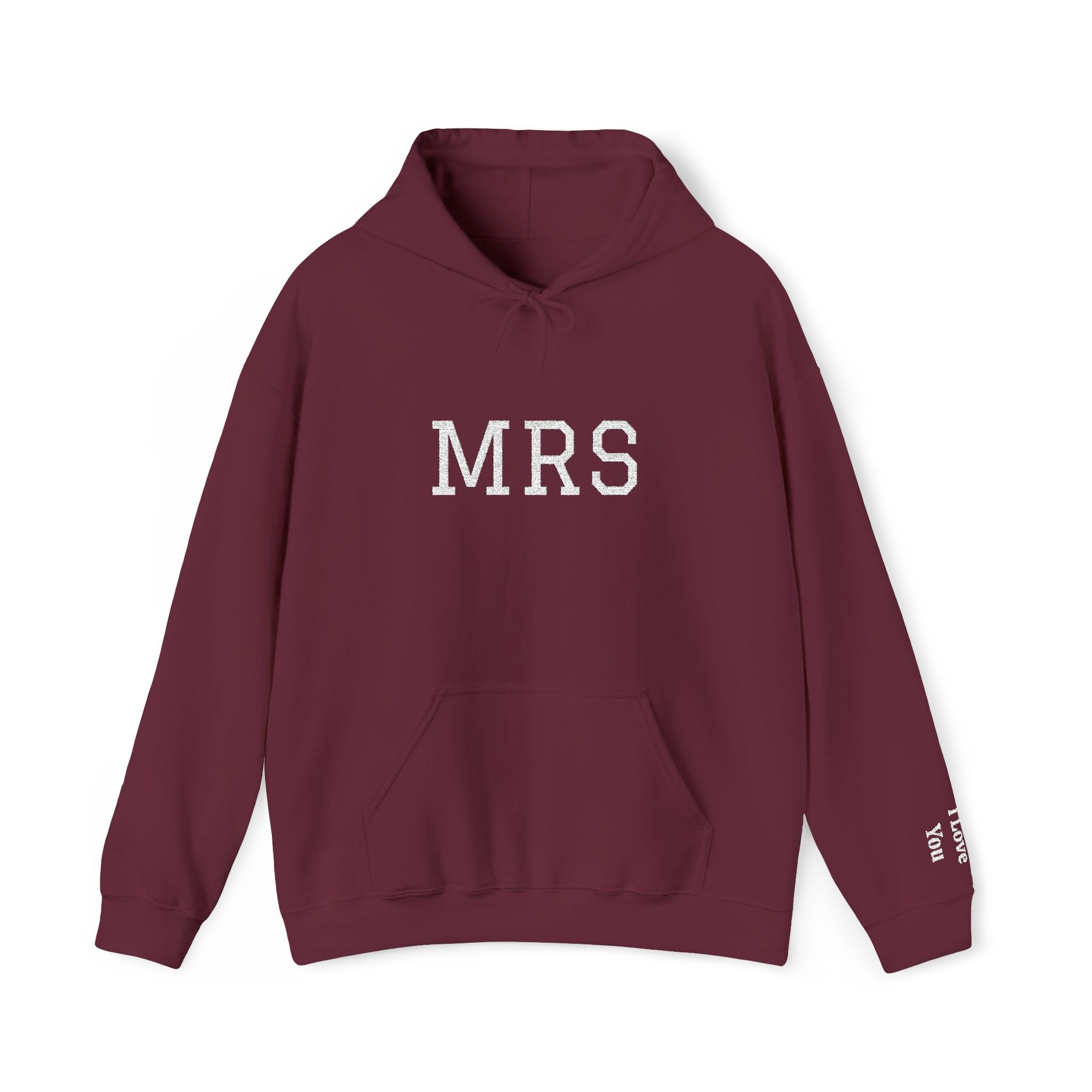 Hoodie — Floral 'MRS' Bride Bridal Pullover
