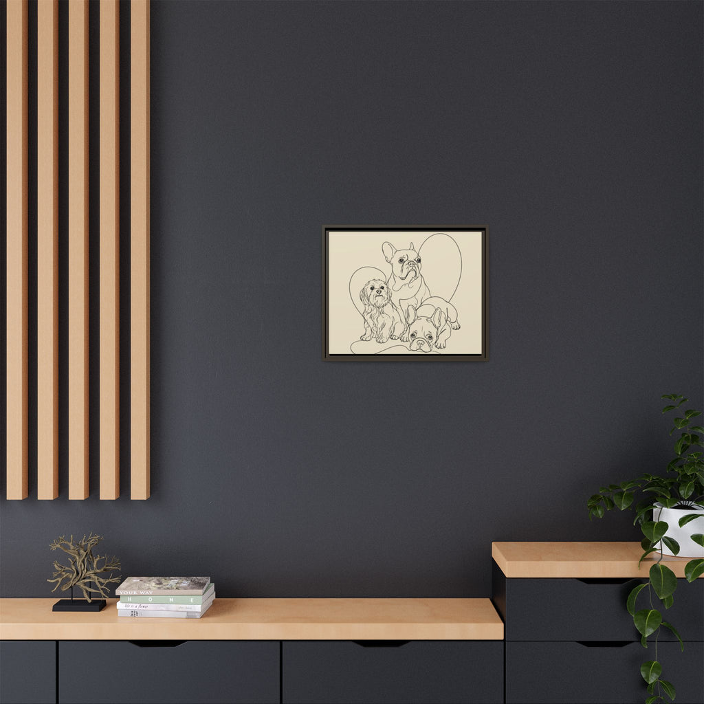 Frenchie Matte Canvas, Framed (Multi-color)