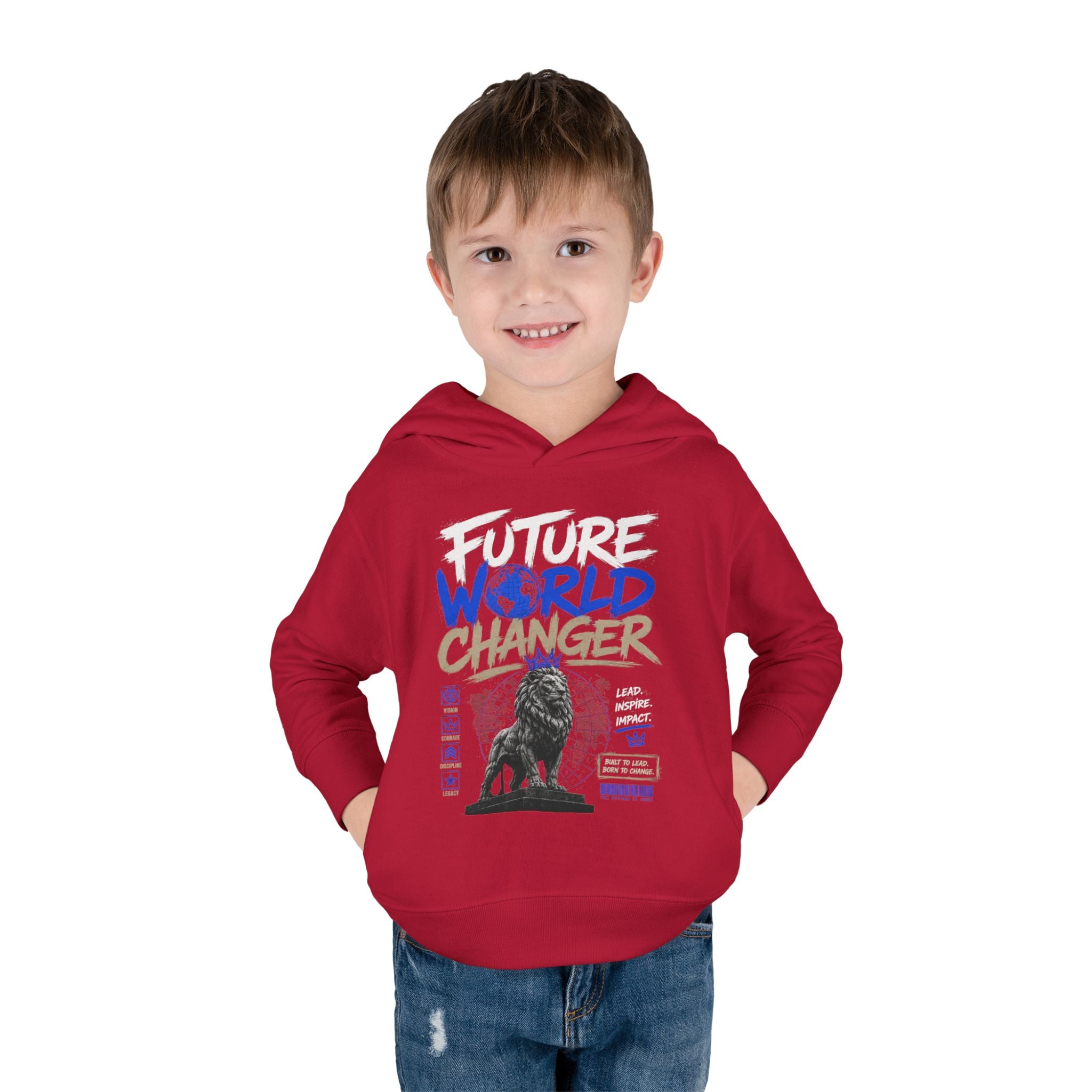 Toddler Hoodie — "Future World Changer" Lion Pullover