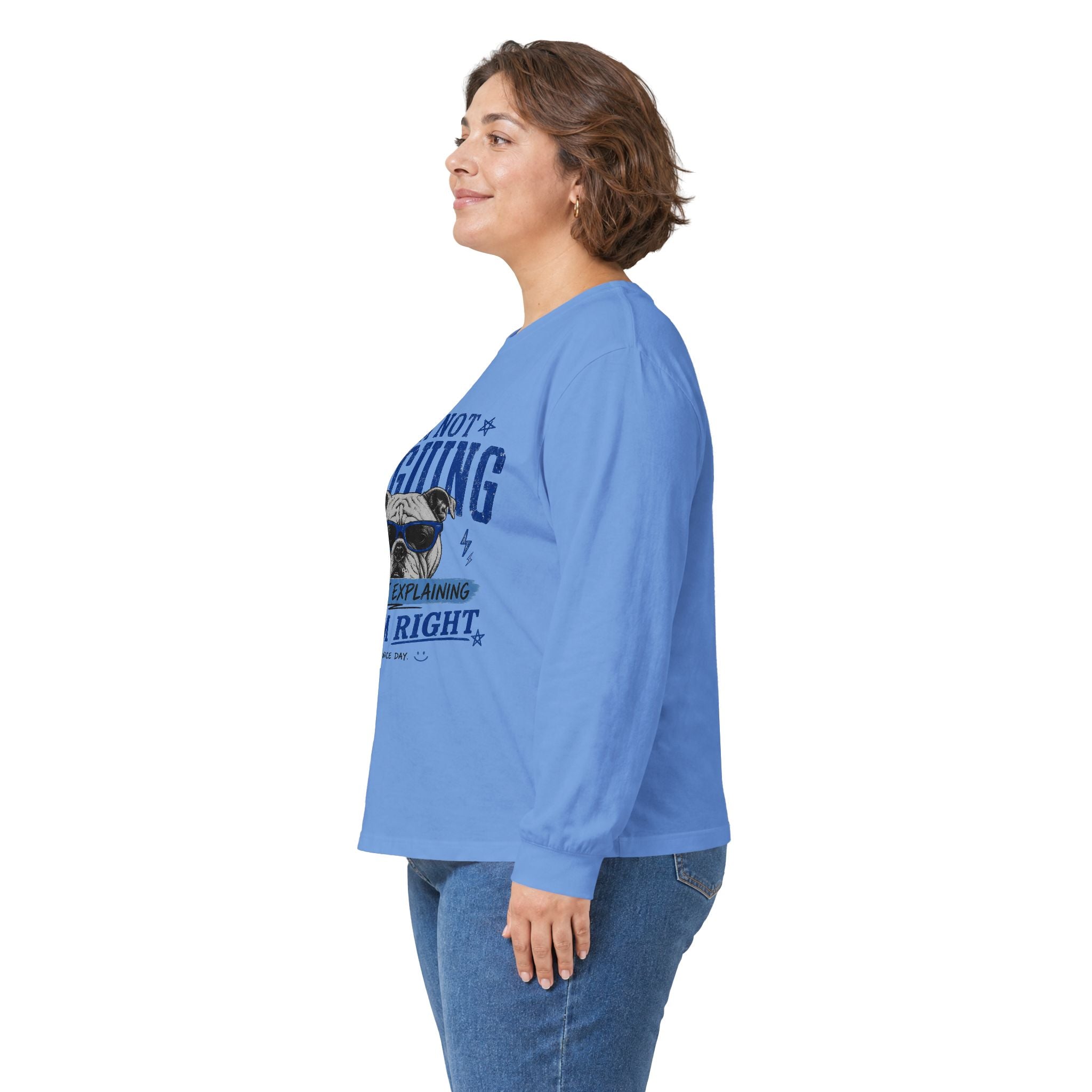 Funny Bulldog Peace Long Sleeve Tee — "I'm Not Arguing, I'm Explaining Why I'm Right"