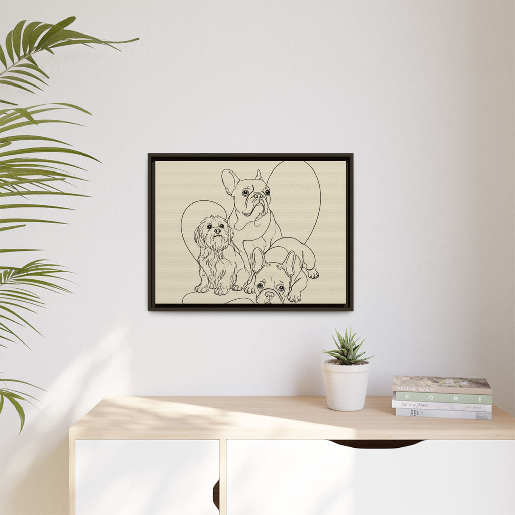 Frenchie Matte Canvas, Framed (Multi-color)
