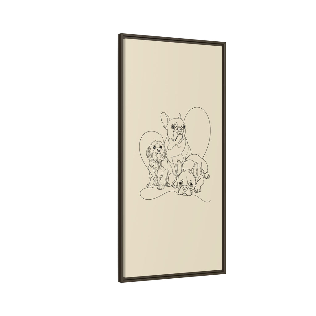 Frenchie Matte Canvas, Framed (Multi-color)