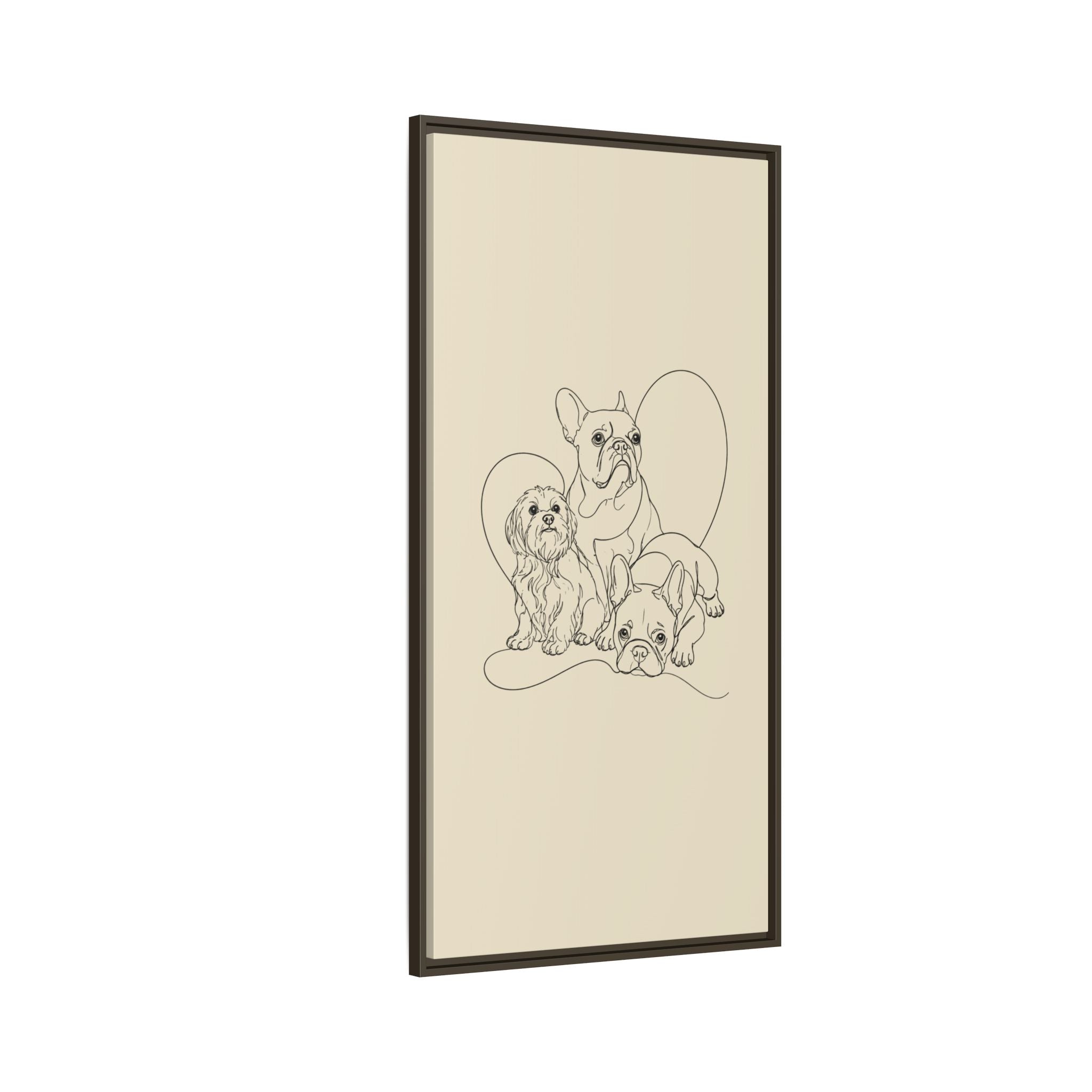Frenchie Matte Canvas, Framed (Multi-color)