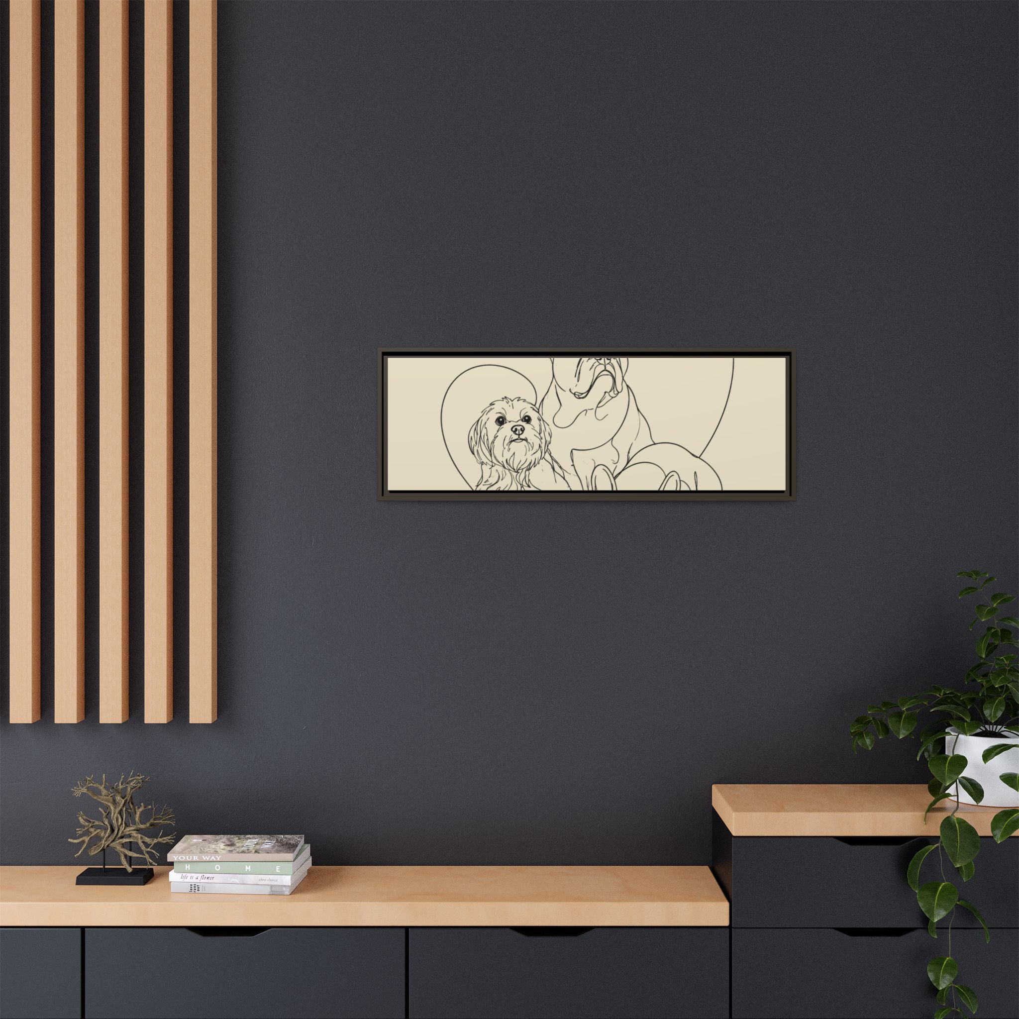 Frenchie Matte Canvas, Framed (Multi-color)