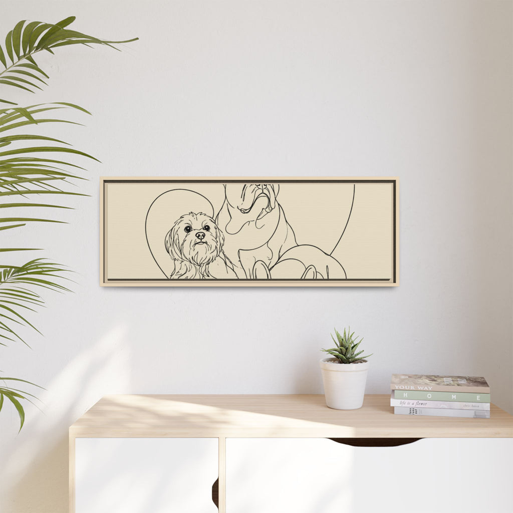 Frenchie Matte Canvas, Framed (Multi-color)