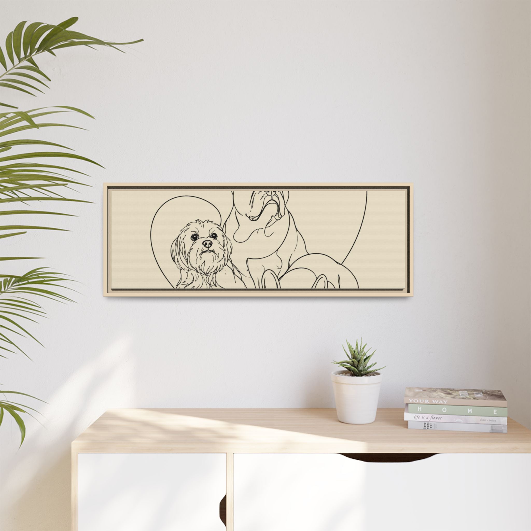 Frenchie Matte Canvas, Framed (Multi-color)