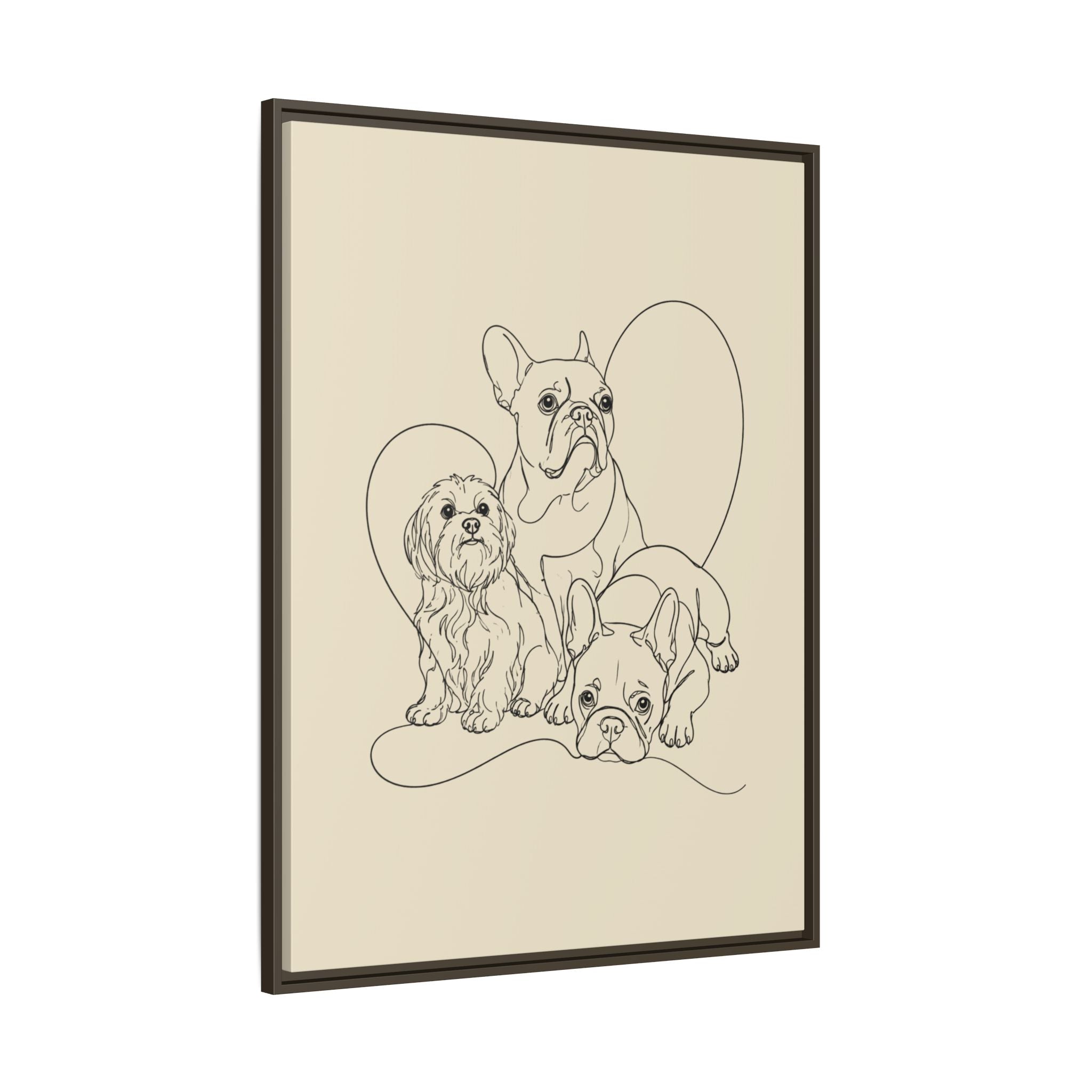 Frenchie Matte Canvas, Framed (Multi-color)