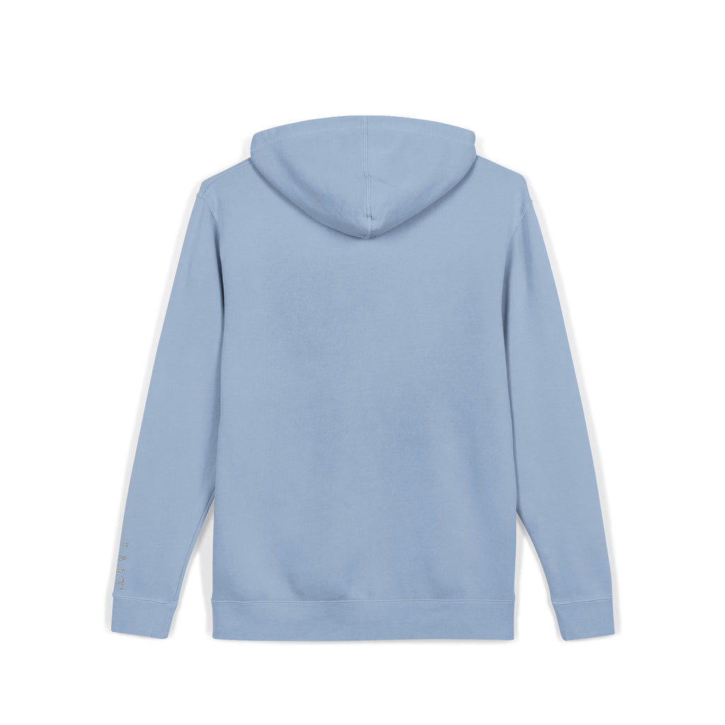 Personalized "Expresso Yourself" Sleeve Pigment-Dyed Hoodie with Coffee Crest Logo — Vintage Cozy Streetwear