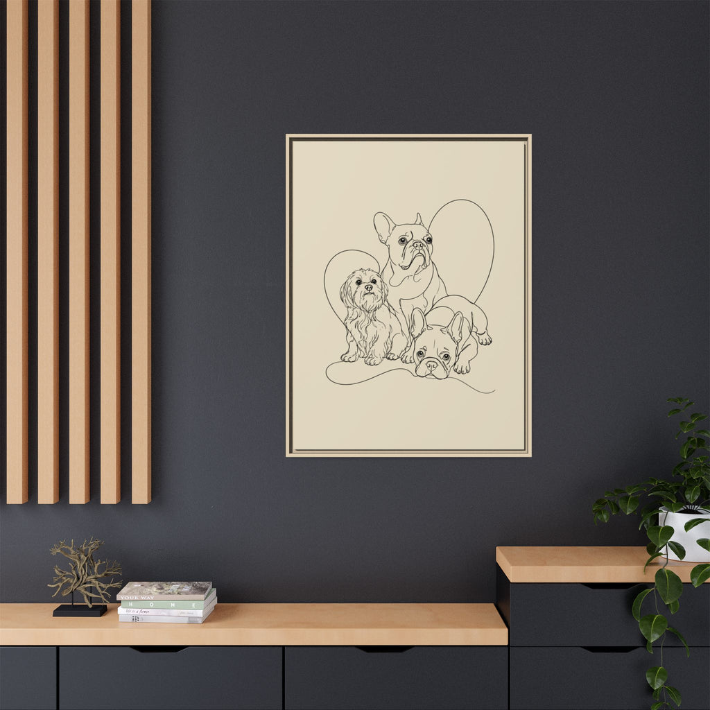 Frenchie Matte Canvas, Framed (Multi-color)