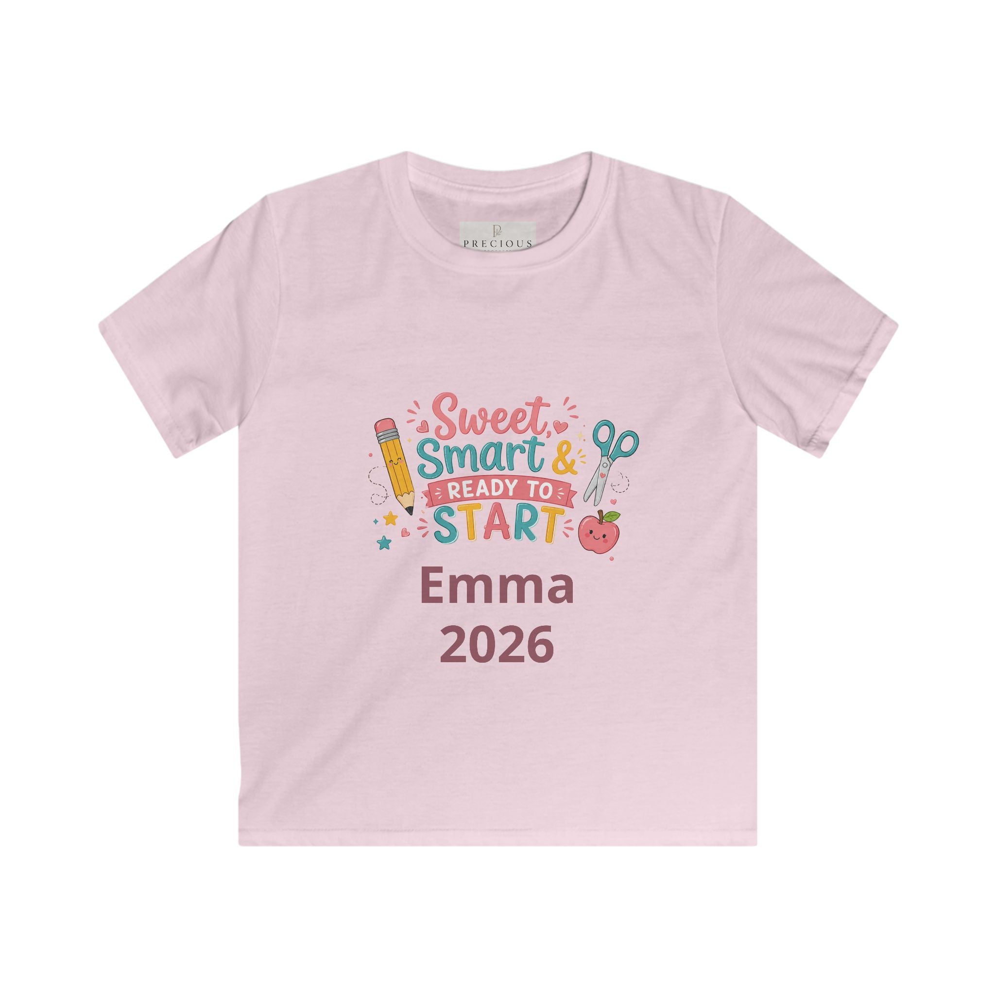 Back to School Personalized Kids Tee — "Sweet, Smart & Ready to Start" Personalized First Day of School Shirt (Name + Year)