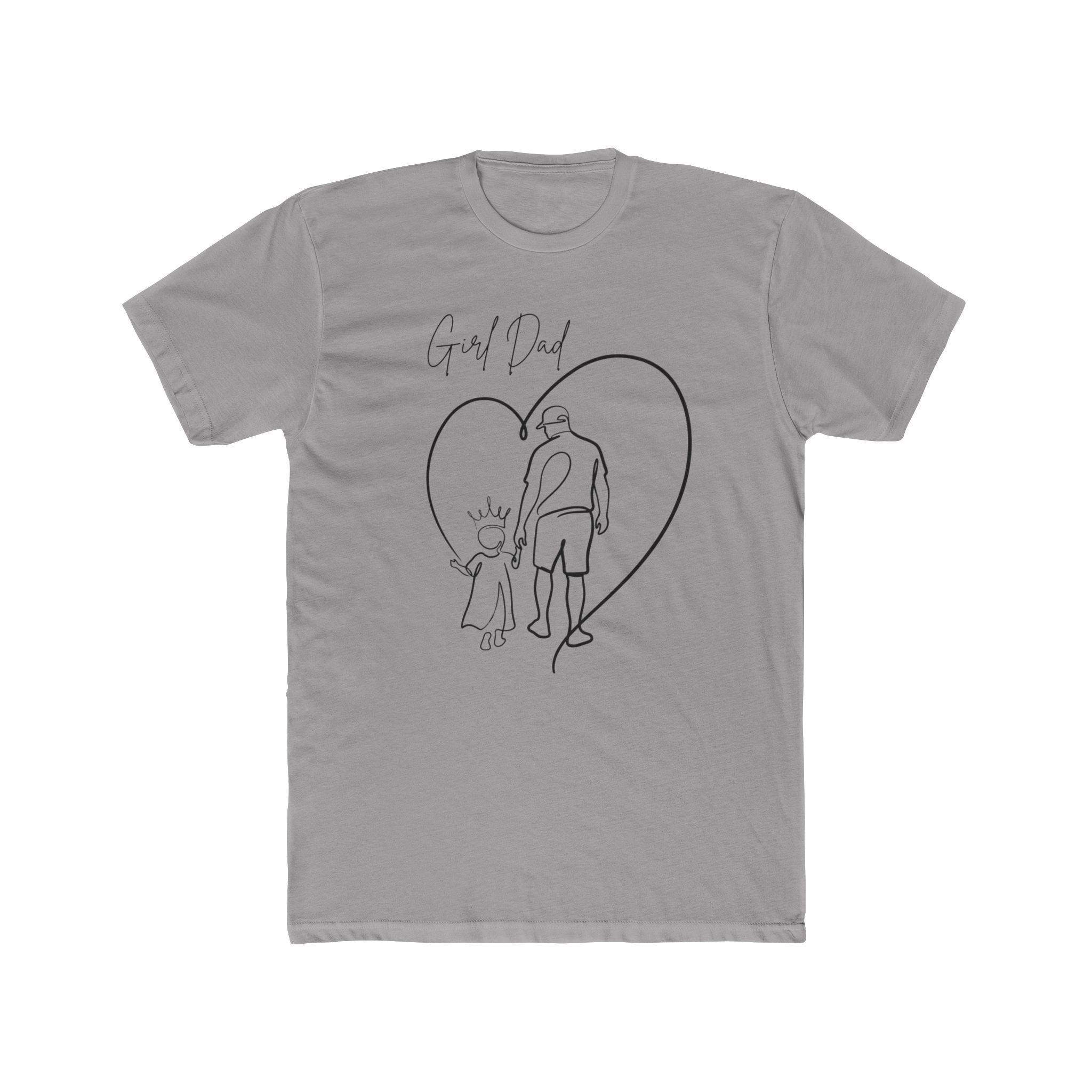 T-Shirt — Girl Dad Line Art Tee (Father & Daughter Heart Design)