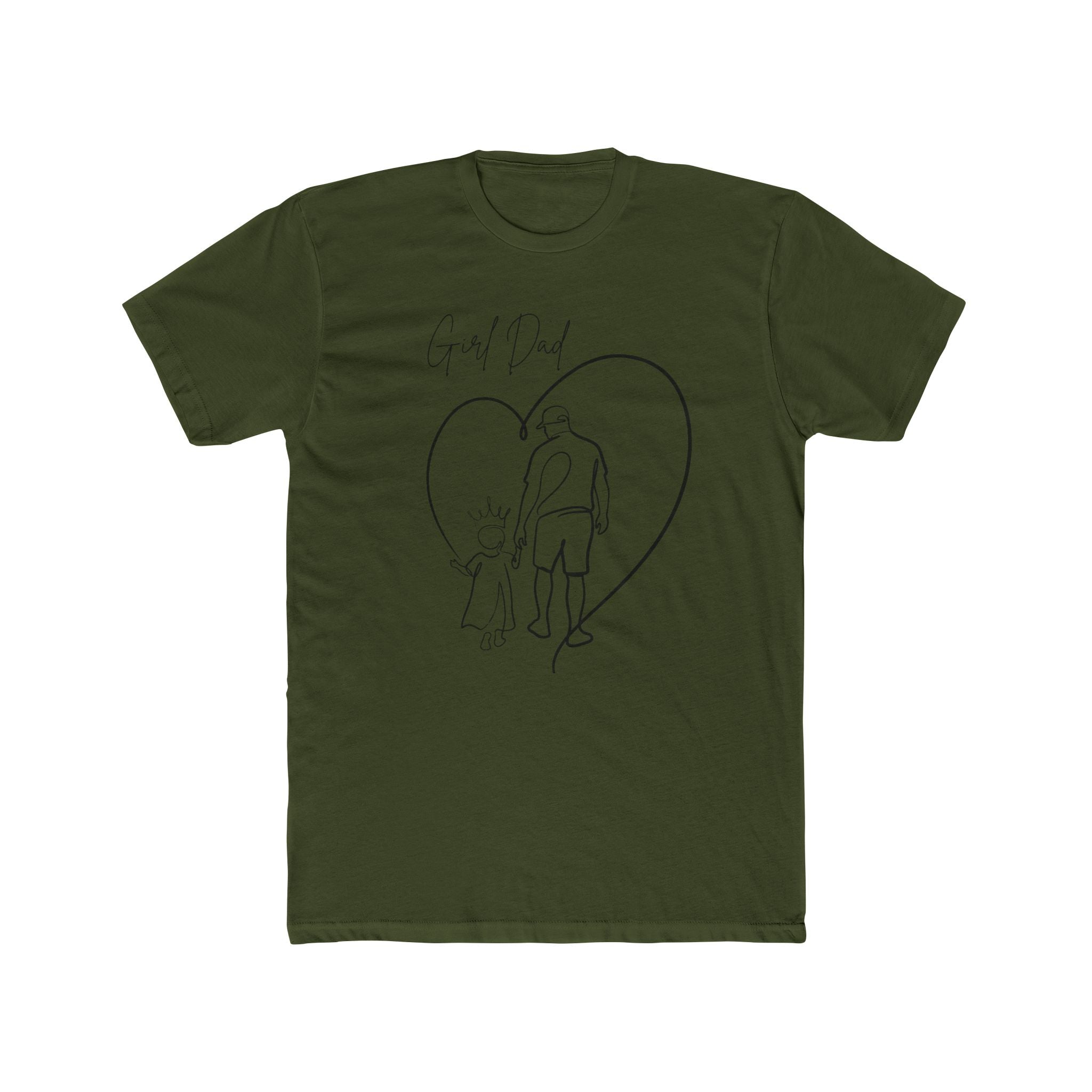 T-Shirt — Girl Dad Line Art Tee (Father & Daughter Heart Design)