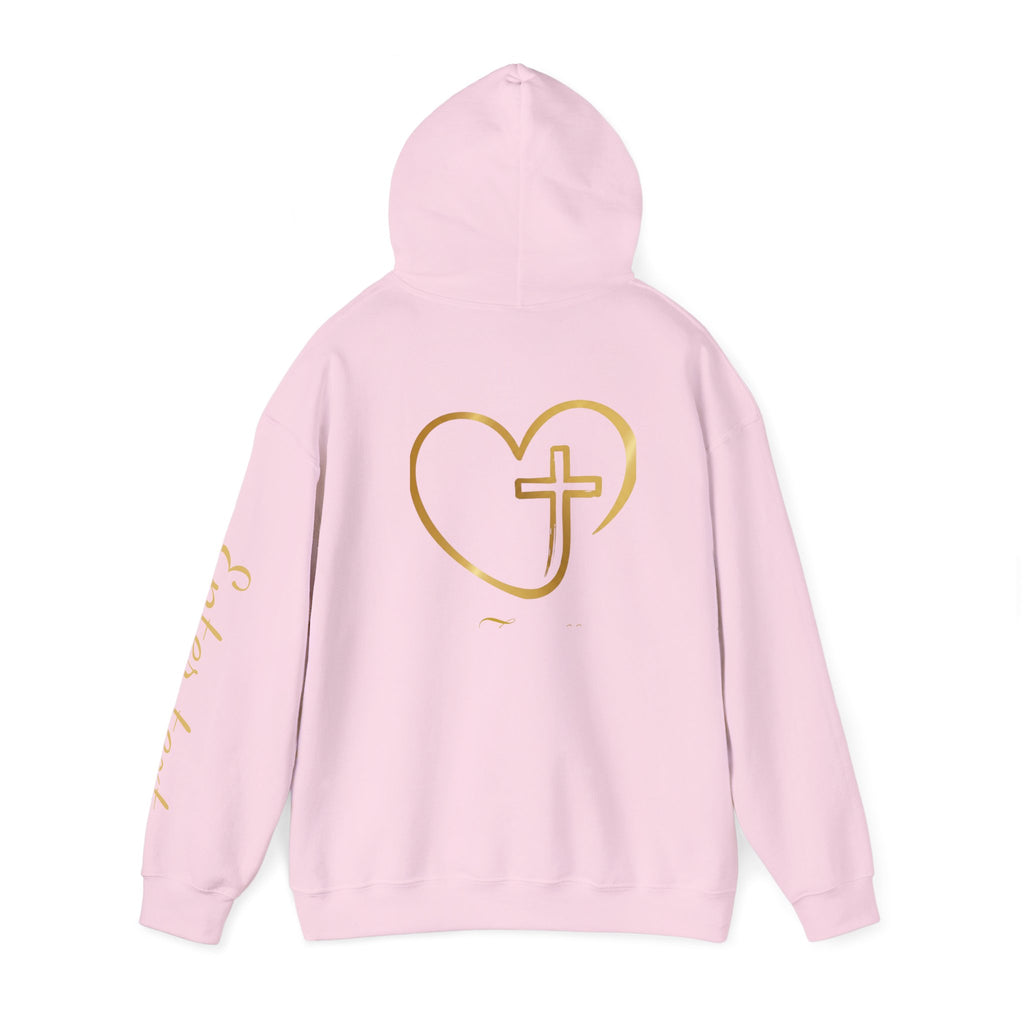 Copy of Personalized Christian Heart Hoodie — Gold Cross Heart Religious Pullover