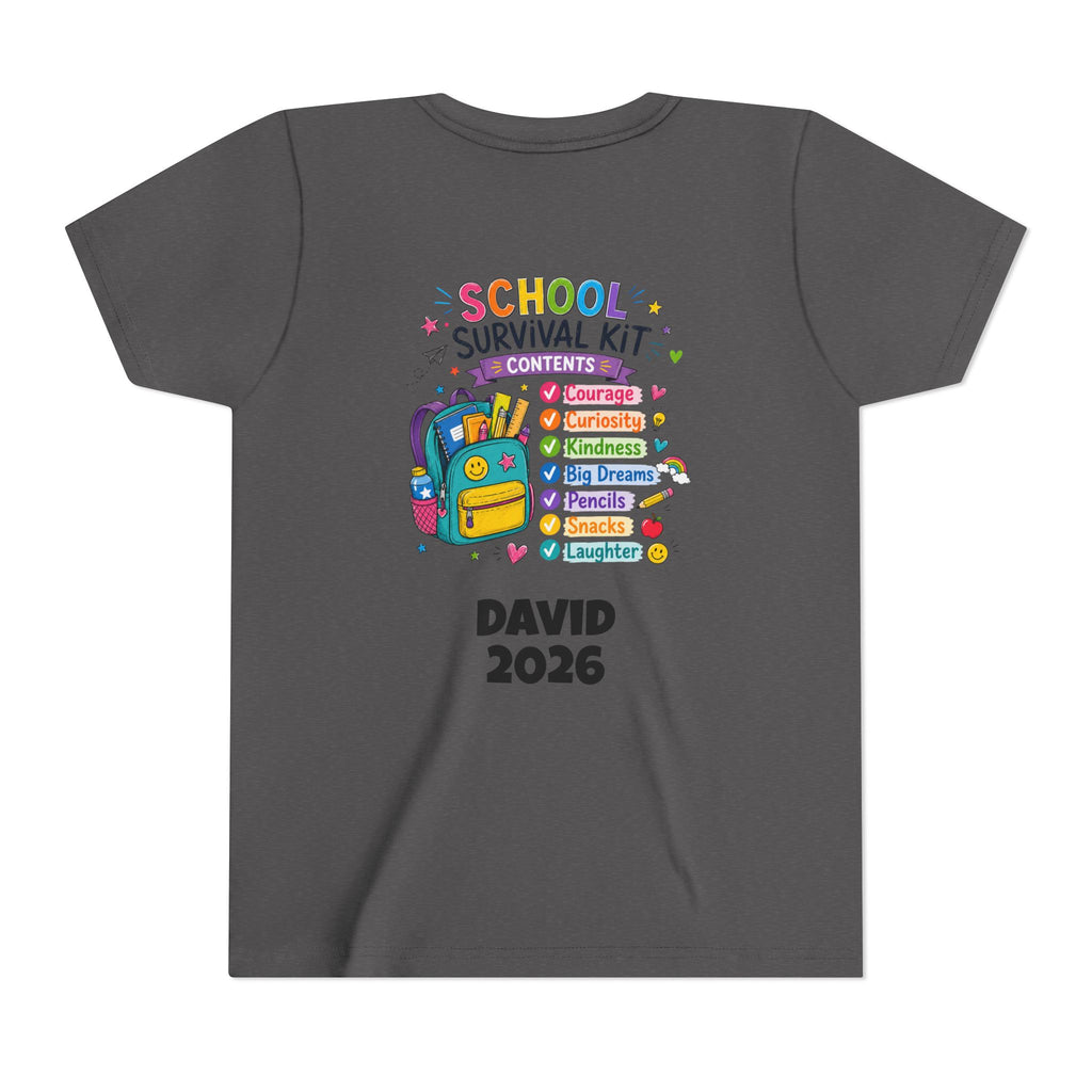 First Day of School Personalized Youth Tee — "Let's Make It Awesome!" Backname Personalizable (David 2026)