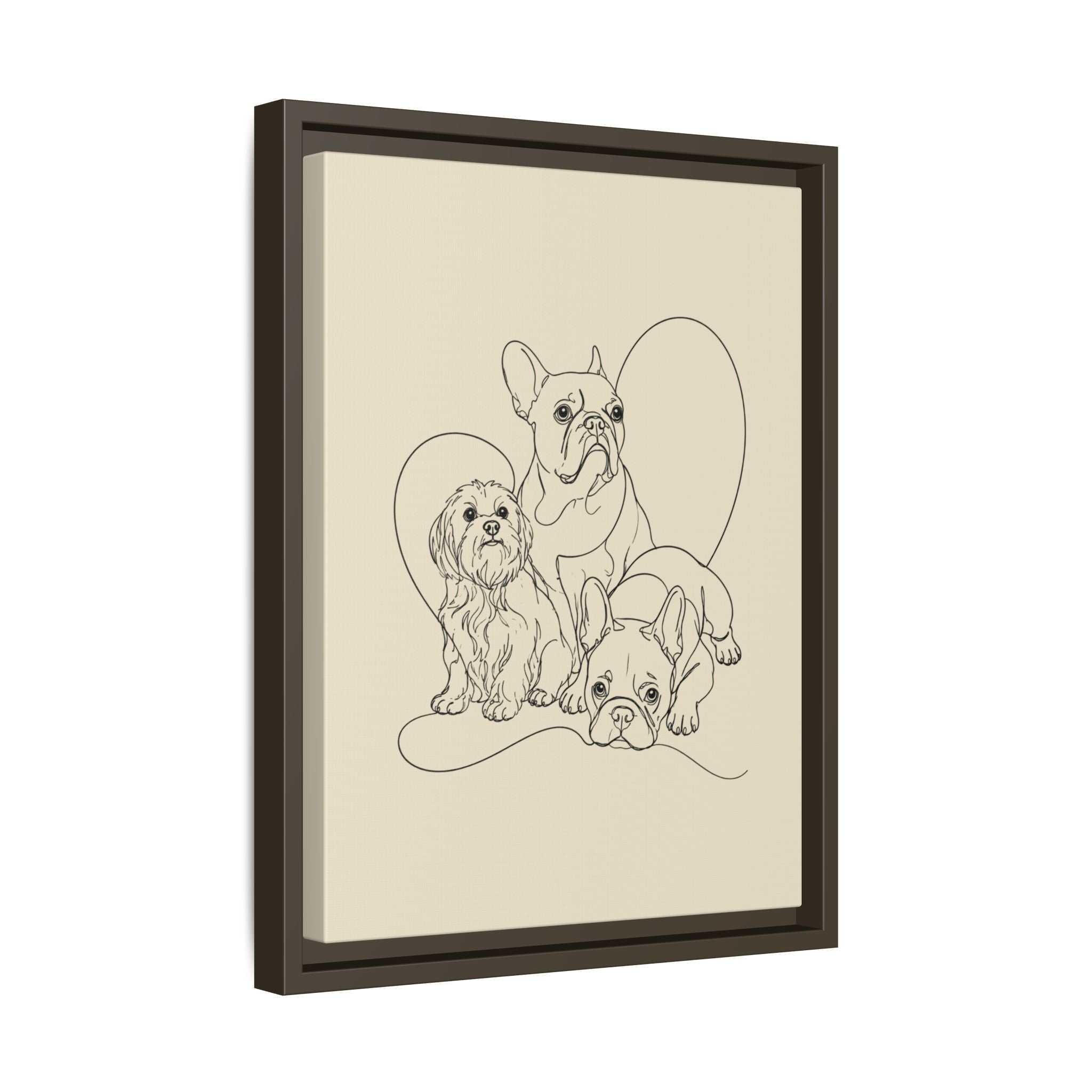 Frenchie Matte Canvas, Framed (Multi-color)