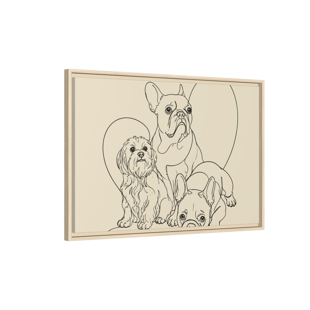 Frenchie Matte Canvas, Framed (Multi-color)