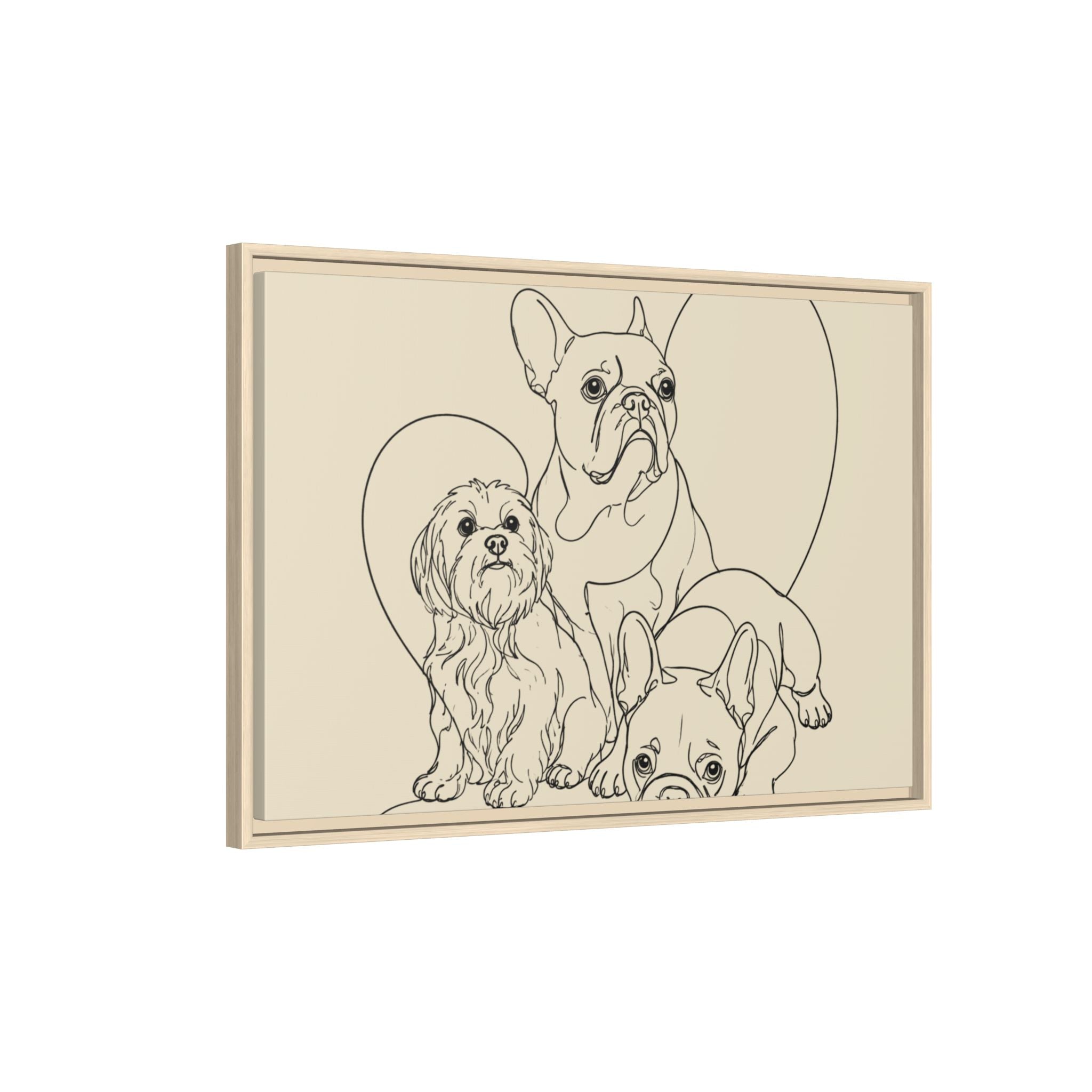 Frenchie Matte Canvas, Framed (Multi-color)