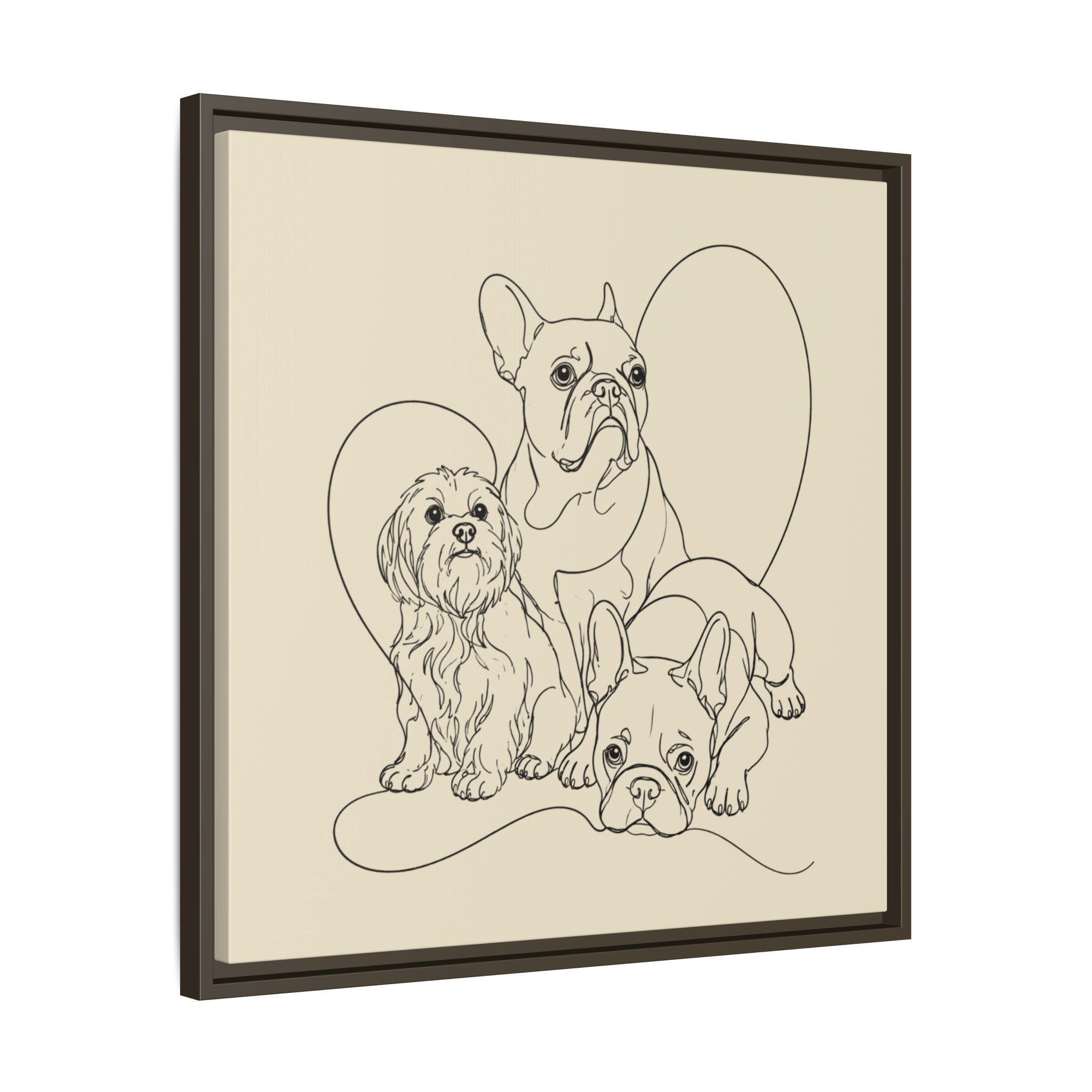 Frenchie Matte Canvas, Framed (Multi-color)