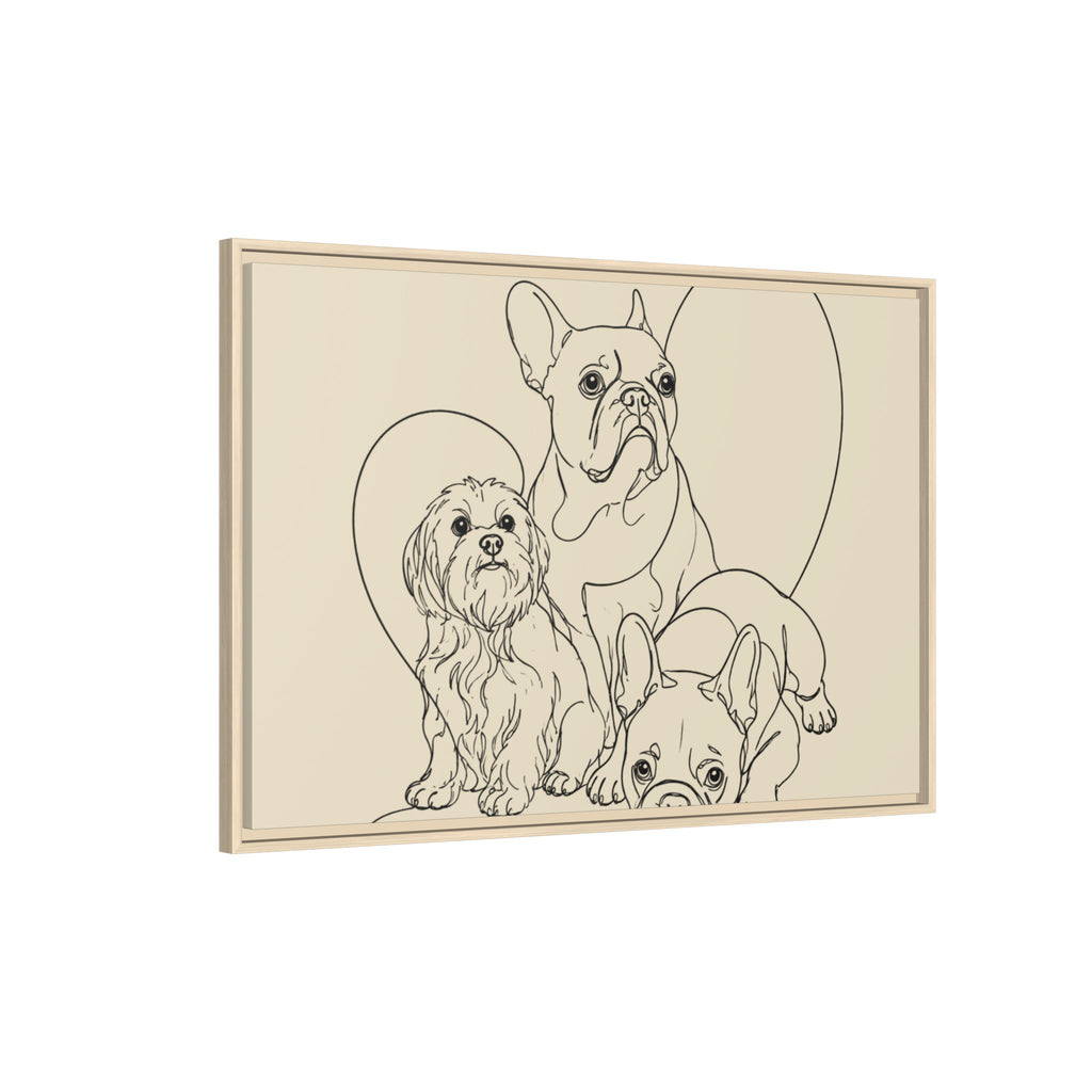 Frenchie Matte Canvas, Framed (Multi-color)