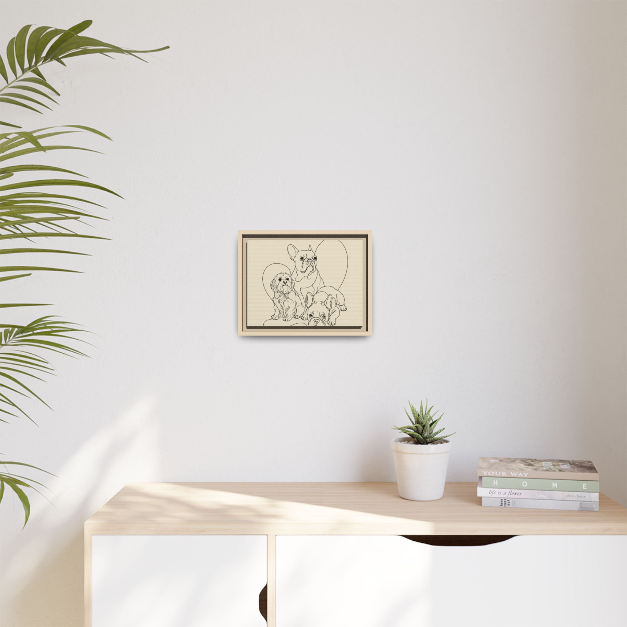 Frenchie Matte Canvas, Framed (Multi-color)