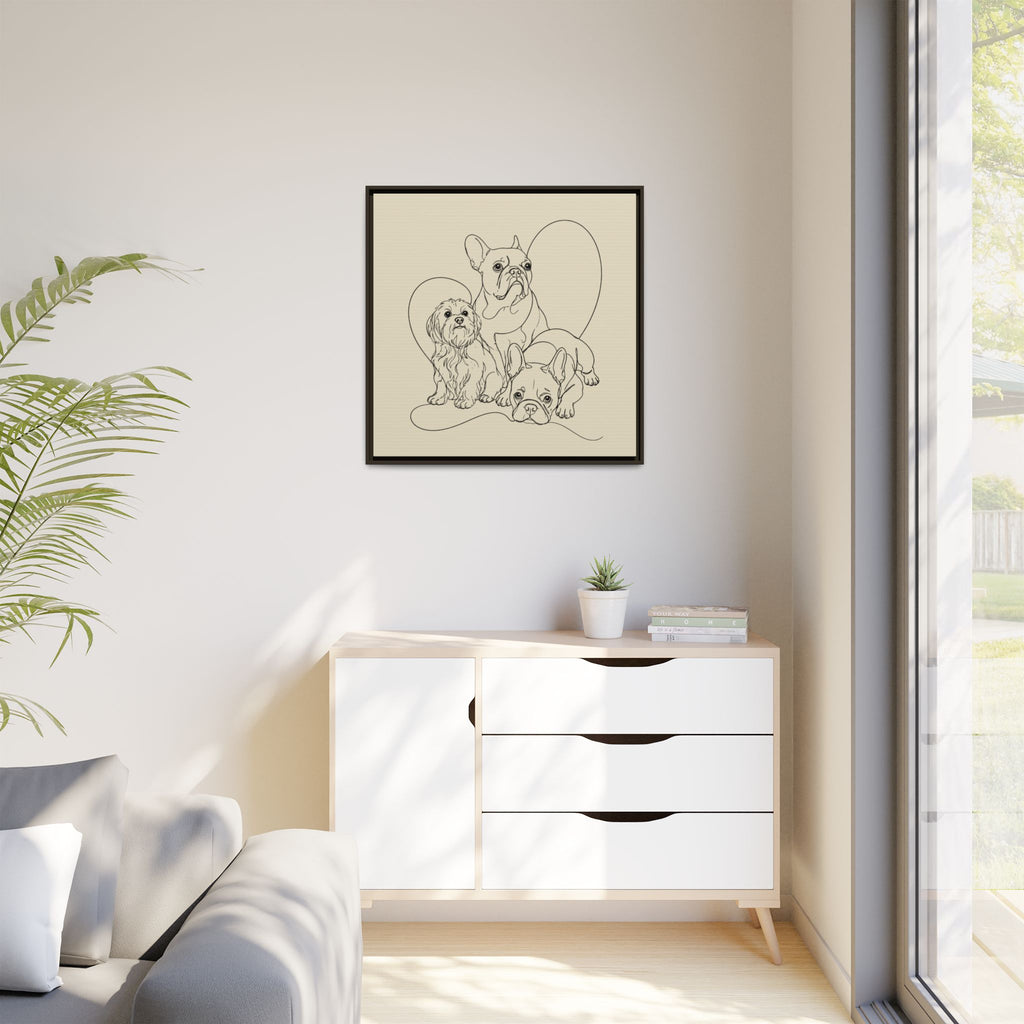 Frenchie Matte Canvas, Framed (Multi-color)