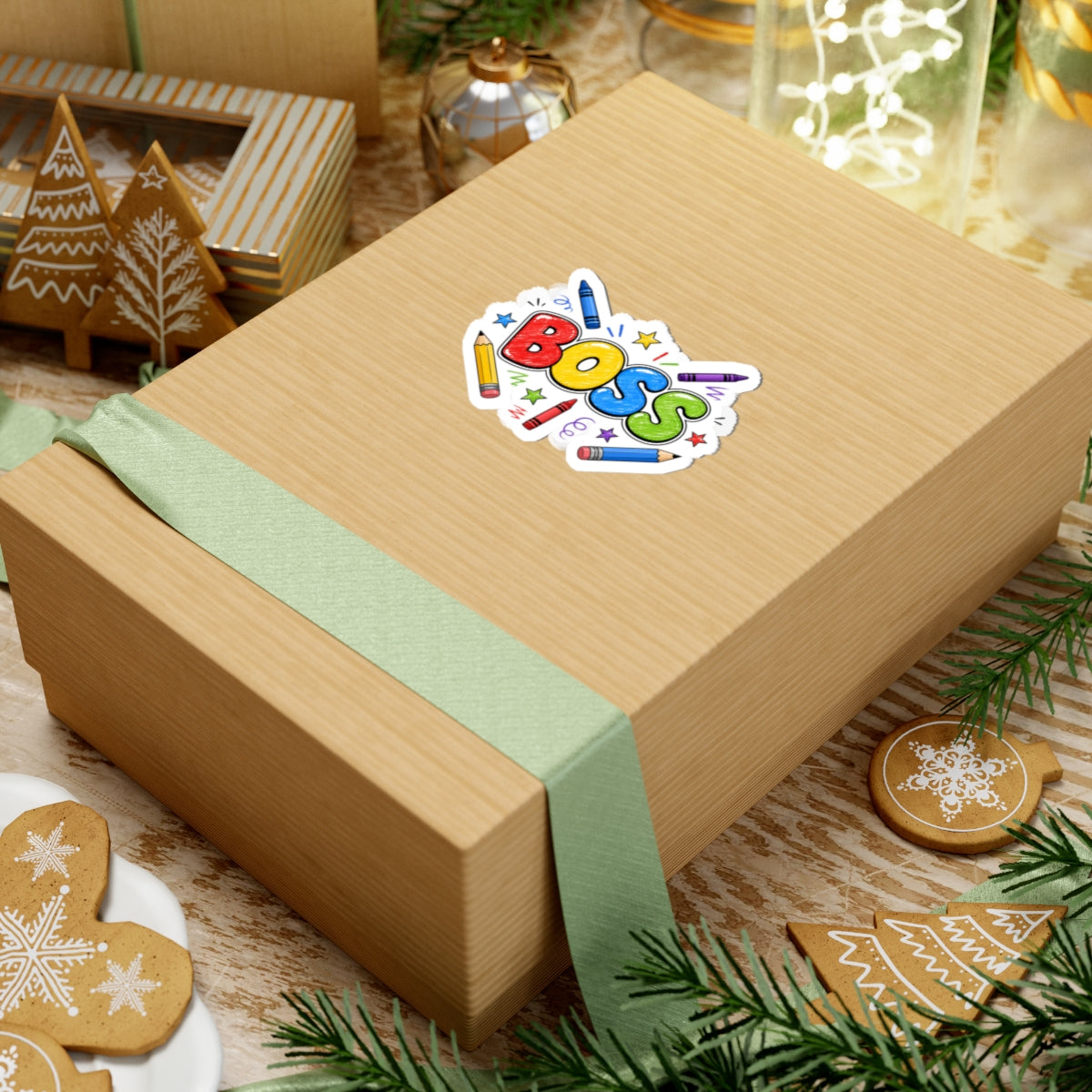 Back-to-School Boss Crayon Sticker — Colorful Kids’ Reward & Laptop Decal