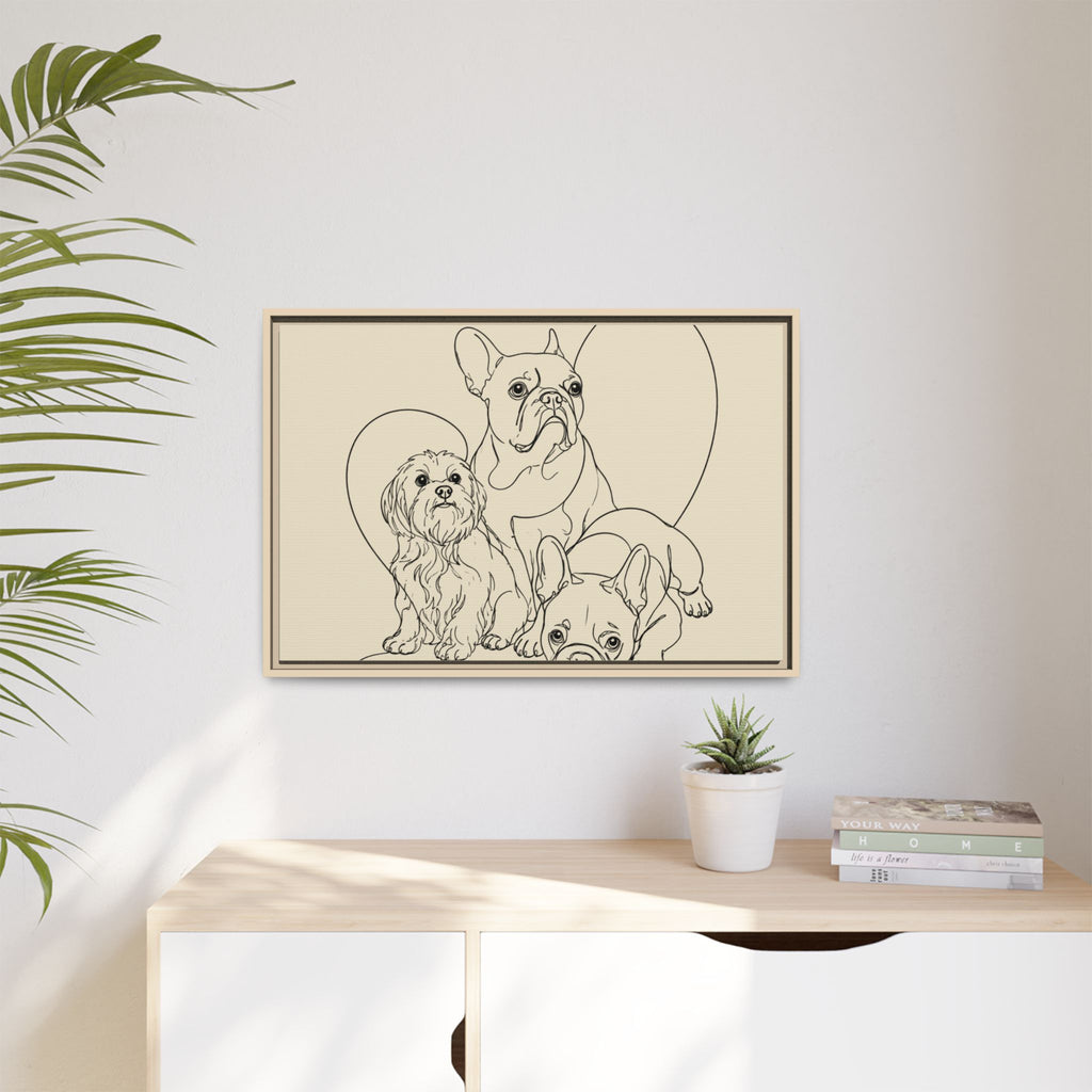 Frenchie Matte Canvas, Framed (Multi-color)
