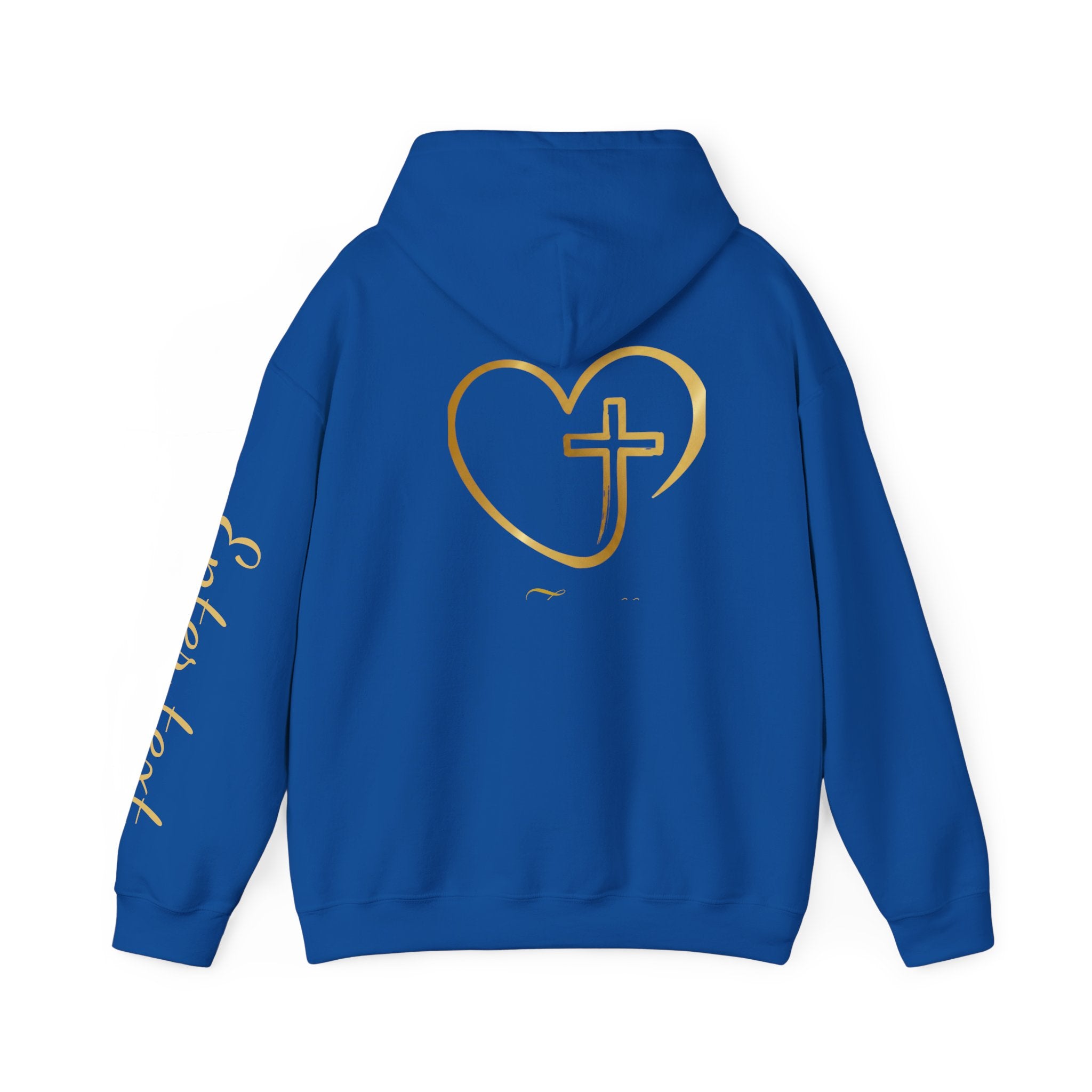 Copy of Personalized Christian Heart Hoodie — Gold Cross Heart Religious Pullover