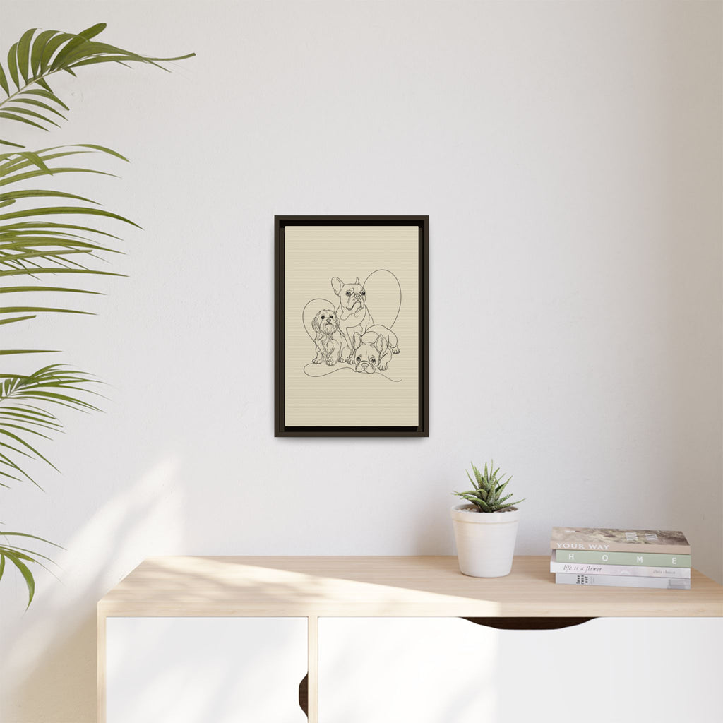 Frenchie Matte Canvas, Framed (Multi-color)