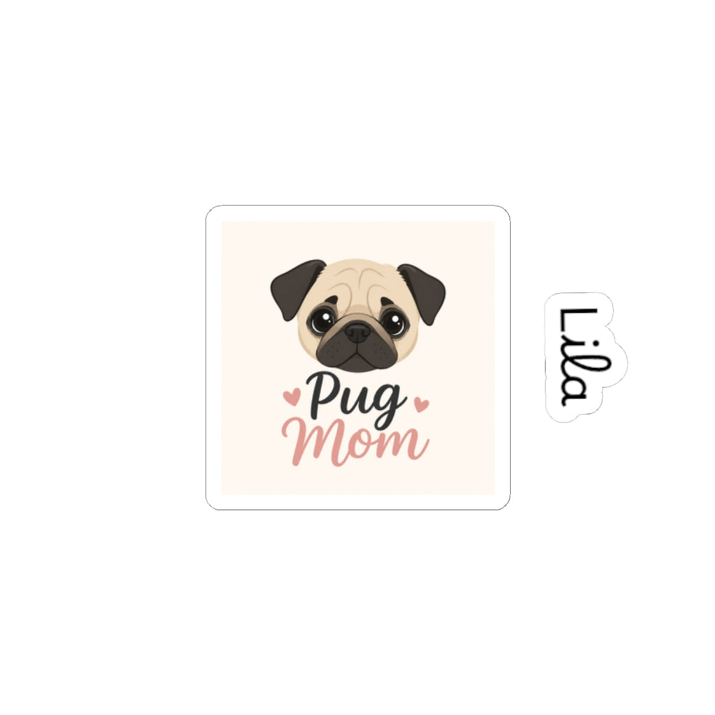 Pug Mom Kiss-Cut Sticker