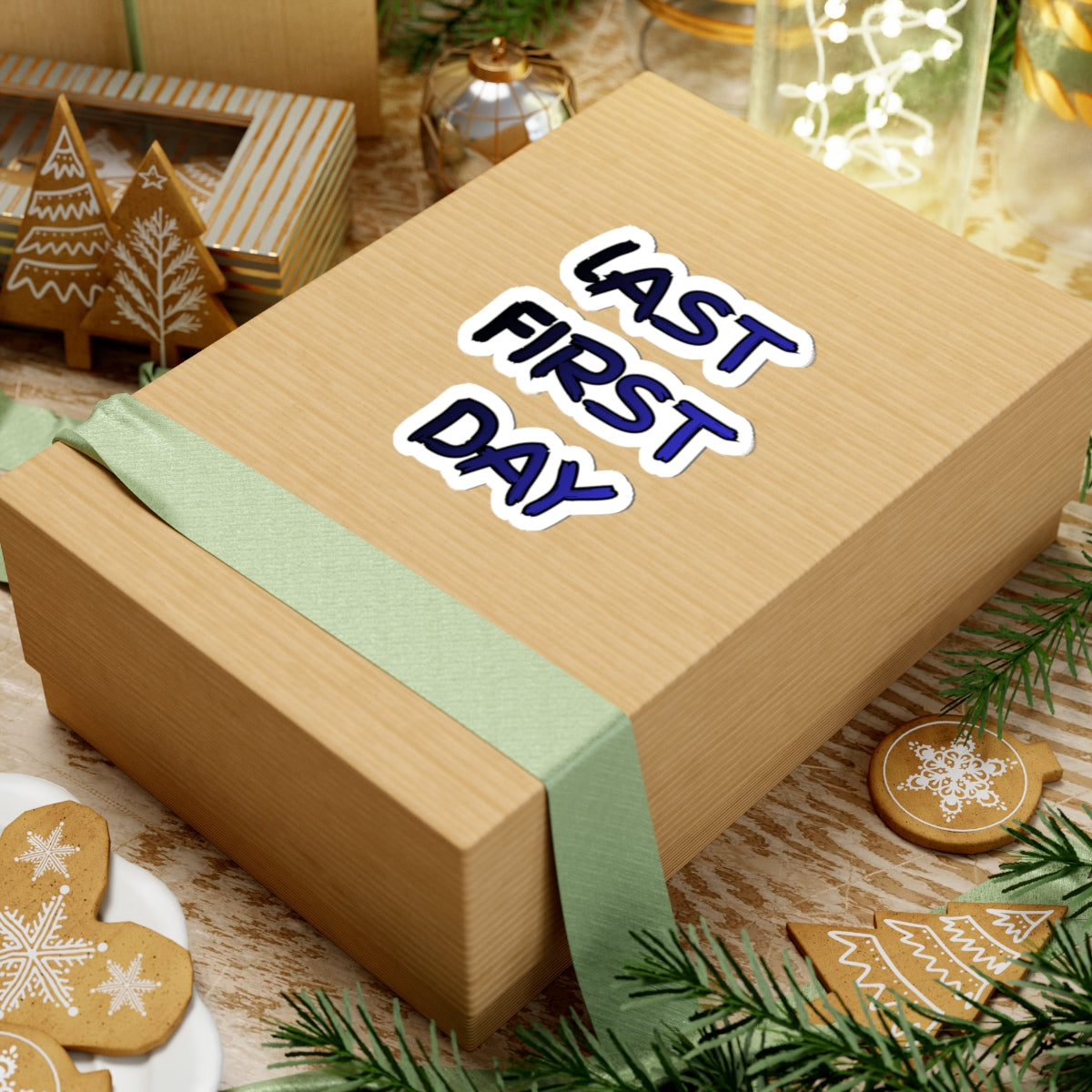 Last First Day Sticker - Blue Handwritten Kiss-Cut Decal for Laptops, Back-to-School & Graduation