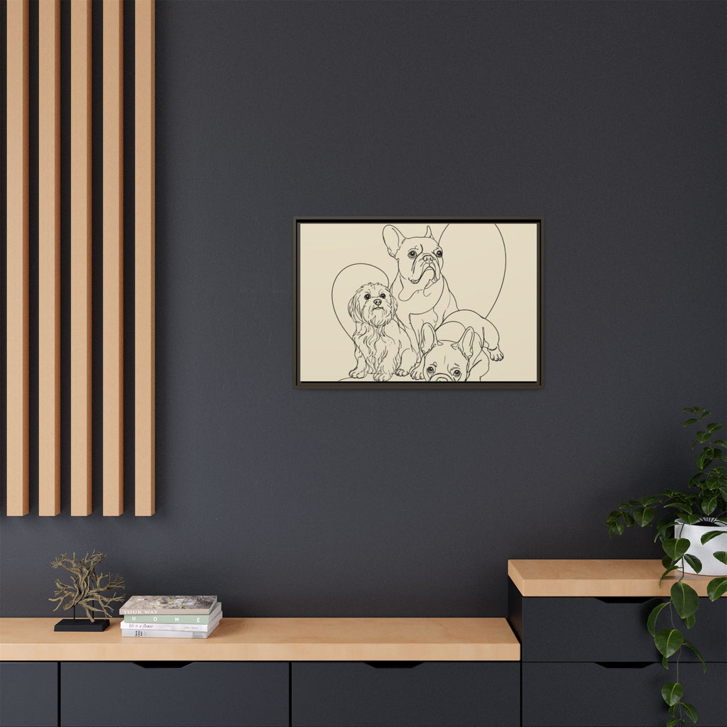 Frenchie Matte Canvas, Framed (Multi-color)