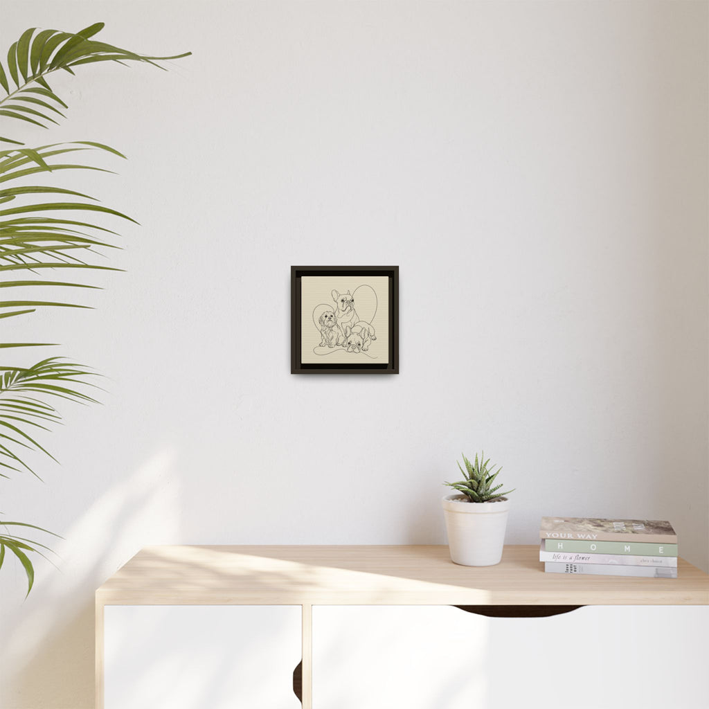 Frenchie Matte Canvas, Framed (Multi-color)