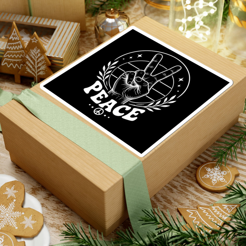 Peace Hand Kiss-Cut Sticker — Retro Victory Sign Sticker for Laptops & Journals