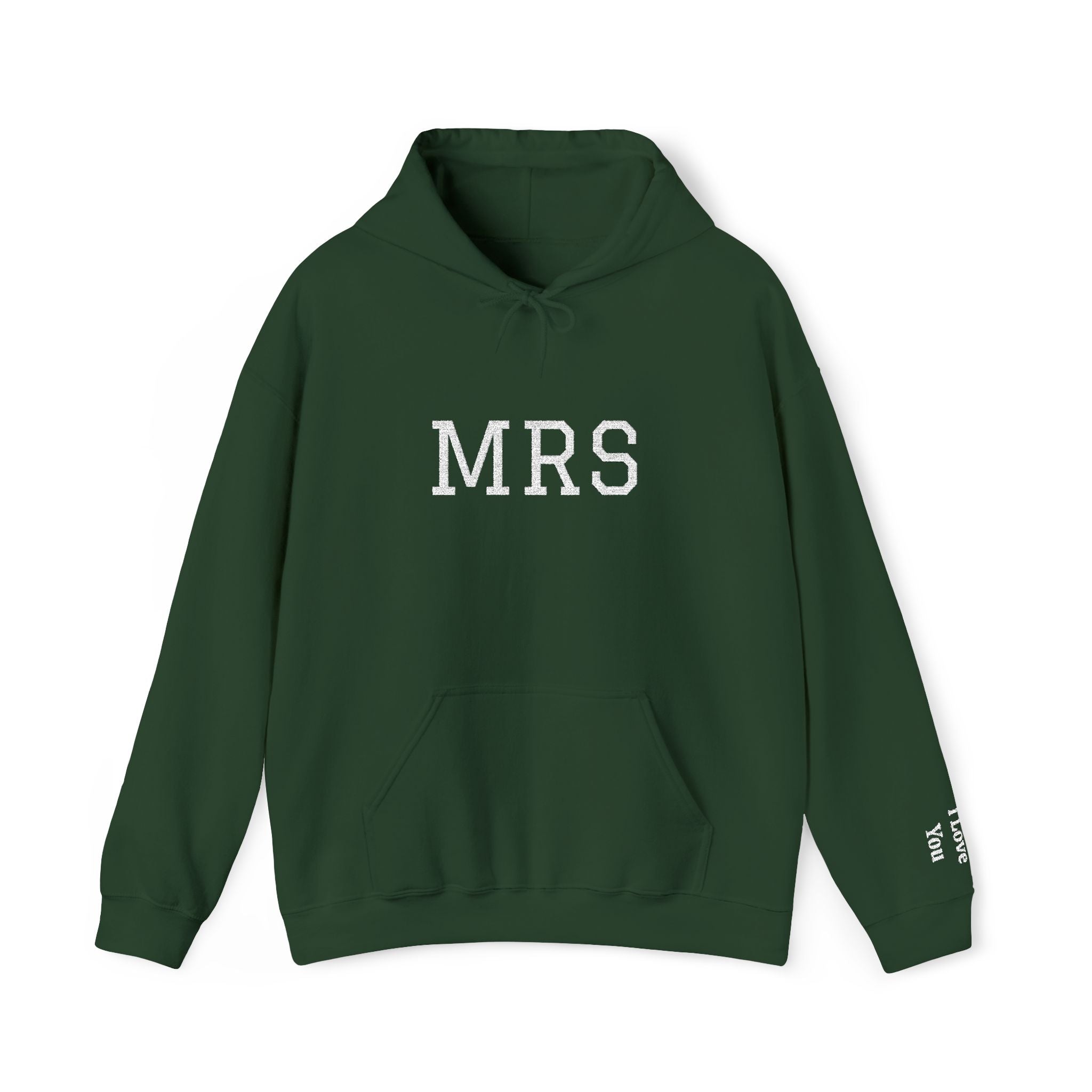 Hoodie — Floral 'MRS' Bride Bridal Pullover