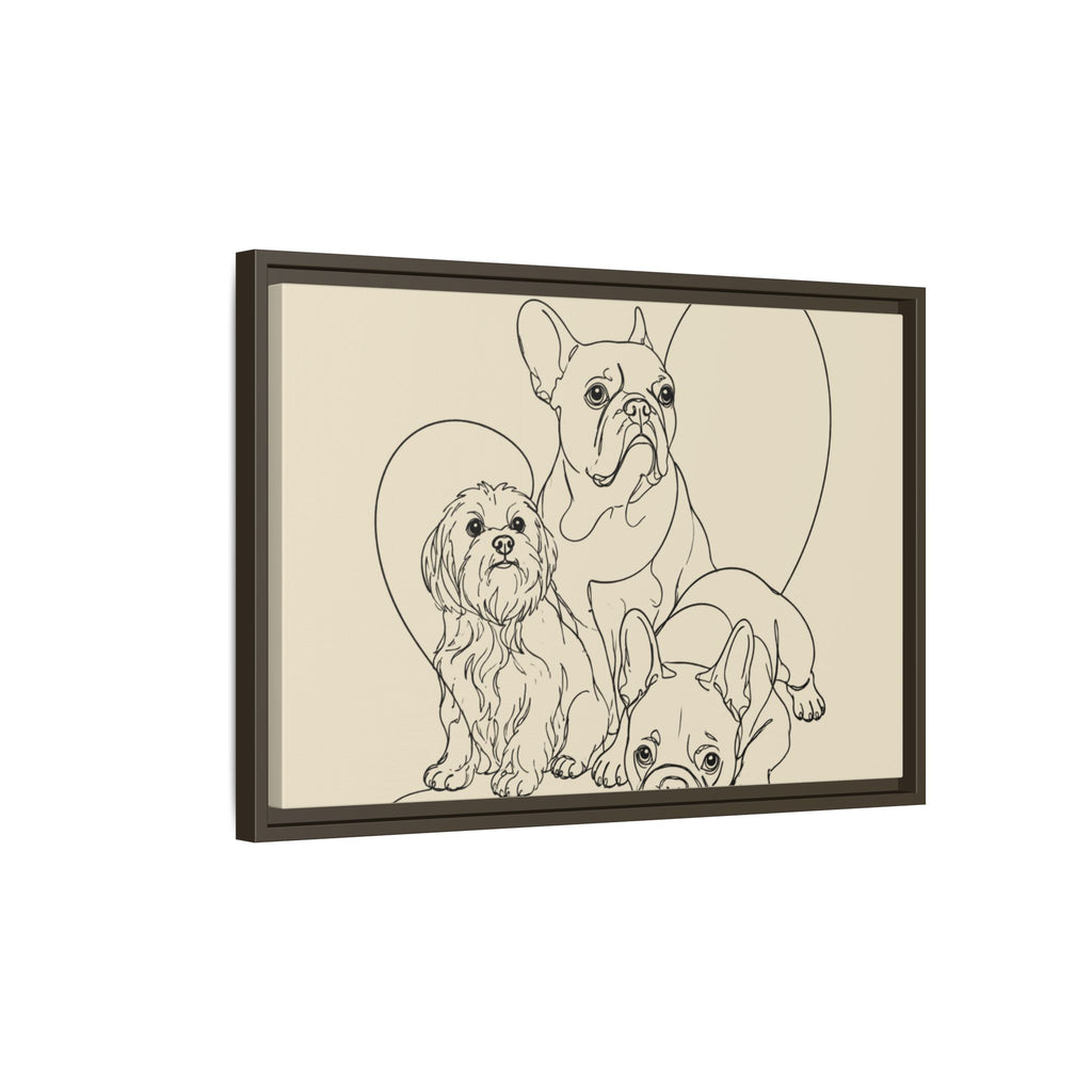 Frenchie Matte Canvas, Framed (Multi-color)