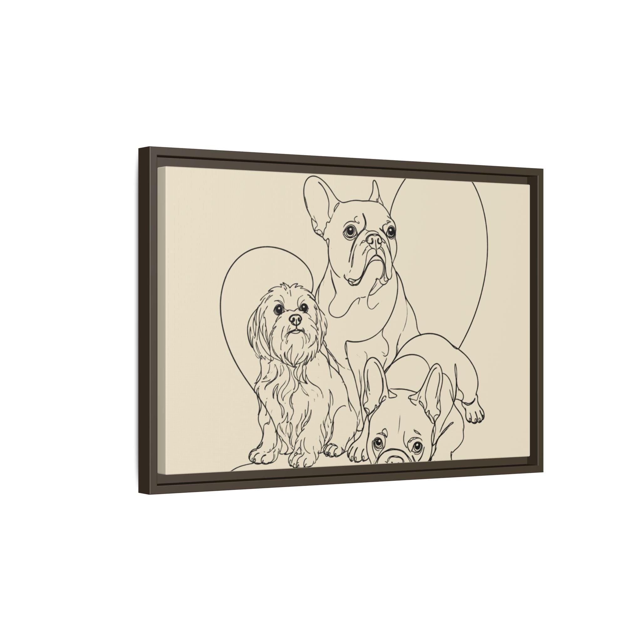 Frenchie Matte Canvas, Framed (Multi-color)