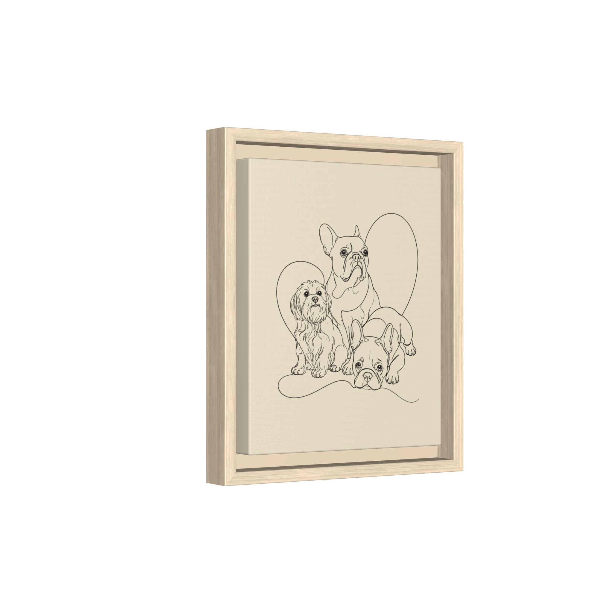 Frenchie Matte Canvas, Framed (Multi-color)