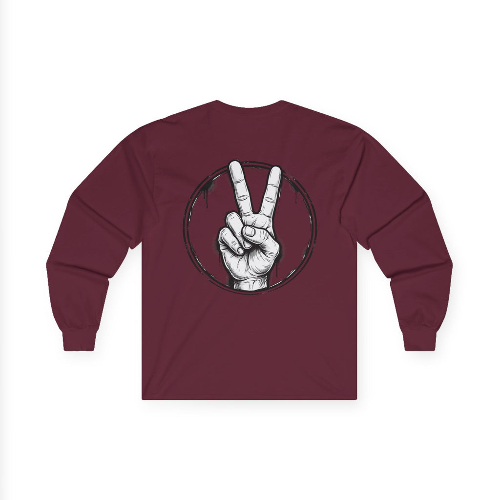 Funny Bulldog Peace Long Sleeve Tee — "I'm Not Arguing, I'm Explaining Why I'm Right"