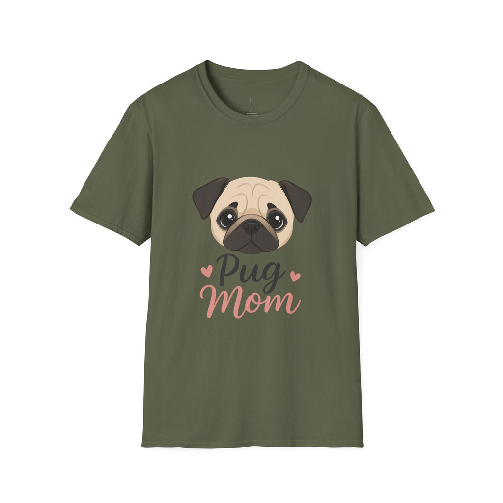Pug Mom T-Shirt — Cute Pug Face Graphic Tee for Dog Lovers
