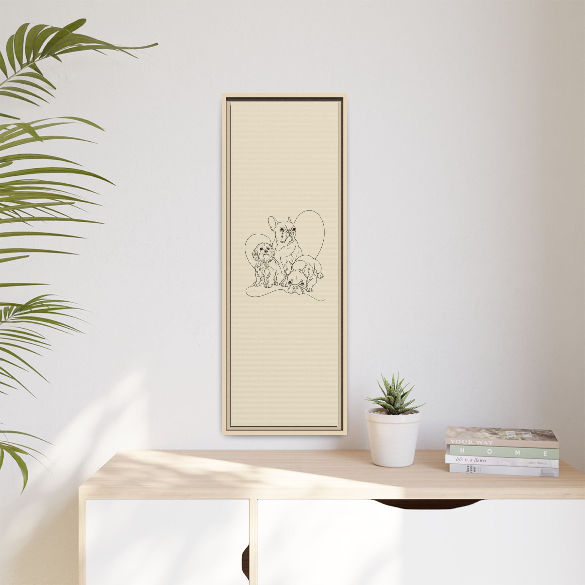 Frenchie Matte Canvas, Framed (Multi-color)