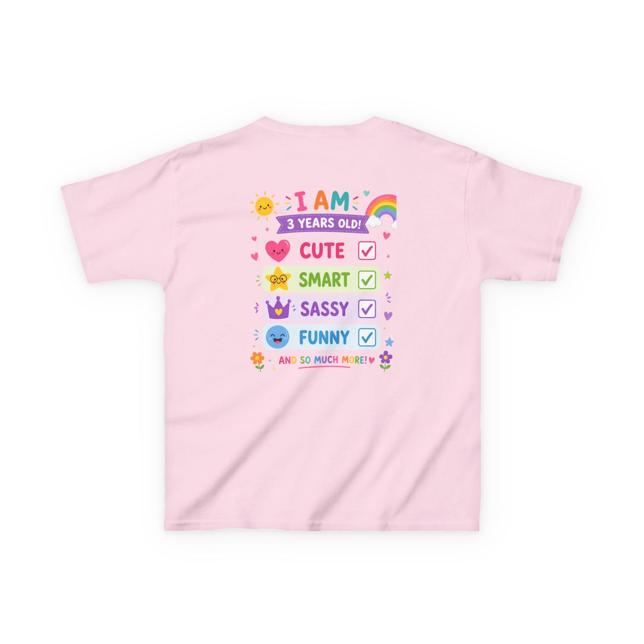 3rd Birthday Kids Tee — "Three-nager" Personalized Name Shirt (I Am 3 Years Old: Cute, Smart, Sassy, Funny)