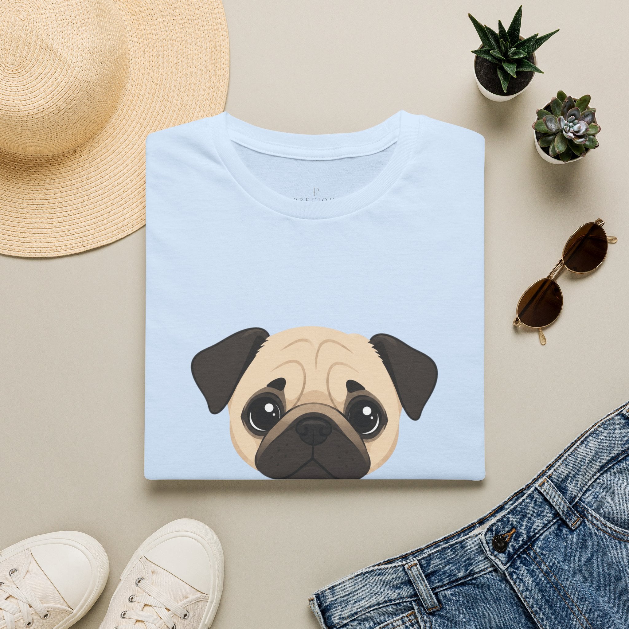 Pug Mom T-Shirt — Cute Pug Face Graphic Tee for Dog Lovers