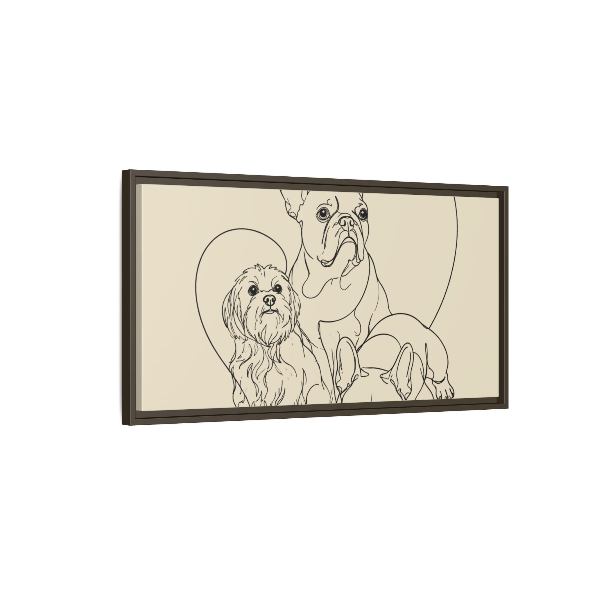 Frenchie Matte Canvas, Framed (Multi-color)